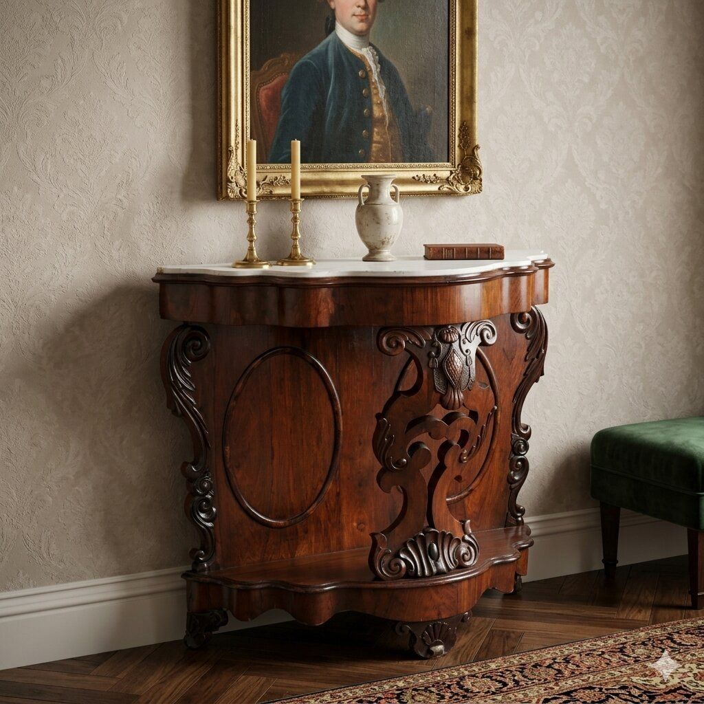 Antique Console Louis Philippe Bois De Violette Marble XIX Century photo furniture