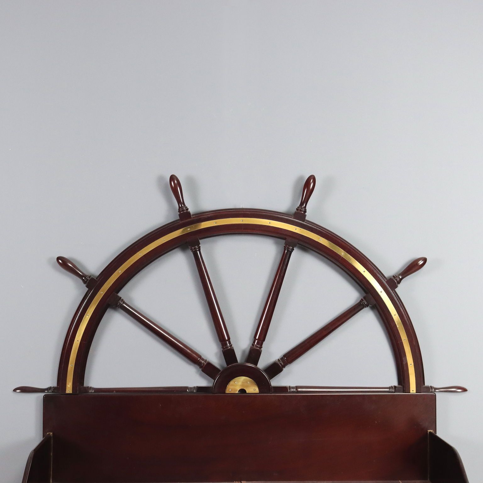 Antique Double Bed Navy Style Mahogany Veneer XX Century photo Furniture