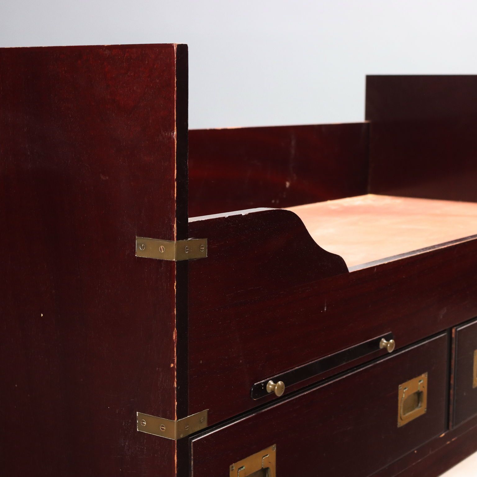 Antique Single Bed Navy Style Mahogany Veneer Italy XX Century photo 810.0