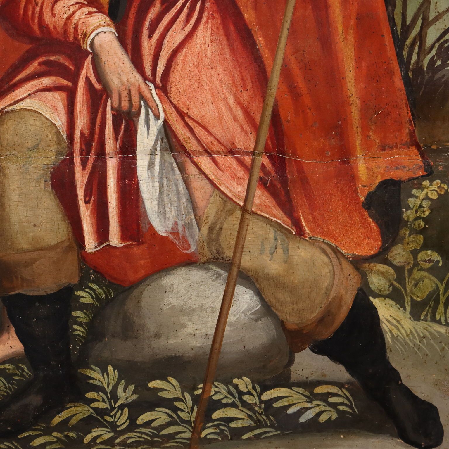Tableau d'époque, Christ en croix avec saints, huile sur panneau, XVIe siècle photo buy