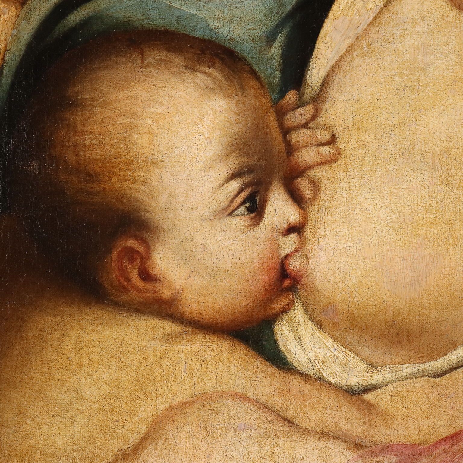 Antiek schilderij, allegorie van de Naastenliefde, volgeling van Carlo Cignani, 17e eeuw photo 5740.0