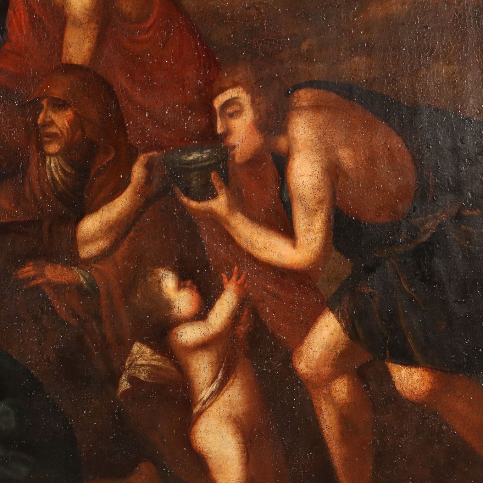 Tableau d'époque, Moïse faisant jaillir l'eau du rocher, XVIIe siècle photo buy