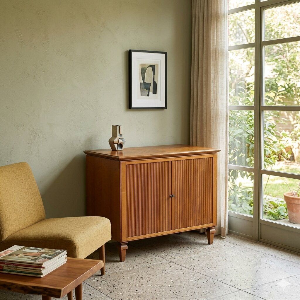 Small Vintage Cupboard Teak Veneer Design Italy 1950s 1960s photo furniture