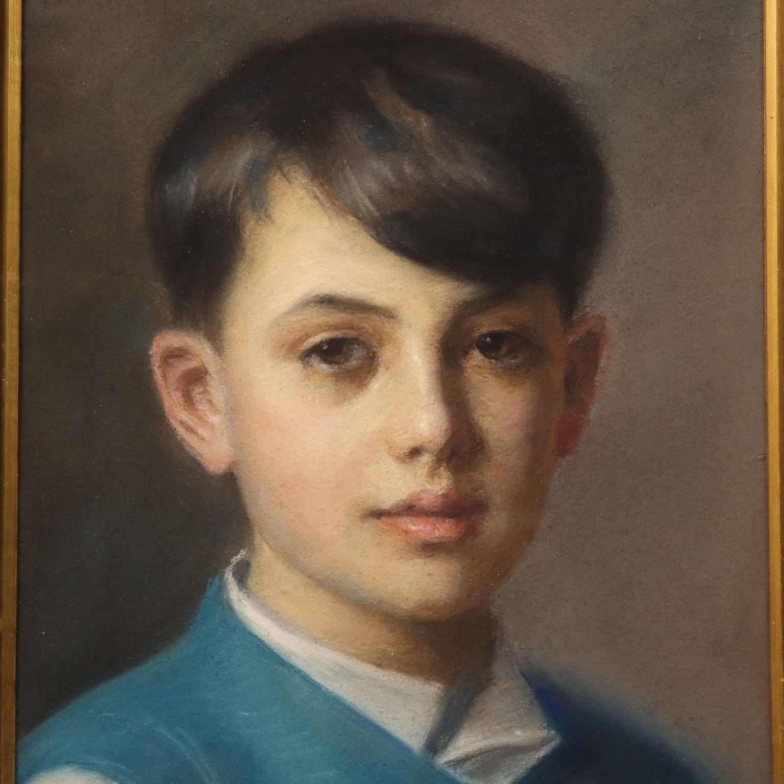 Modern Painting Signed Piero Galanti Portrait Of A Boy '900 photo for sale