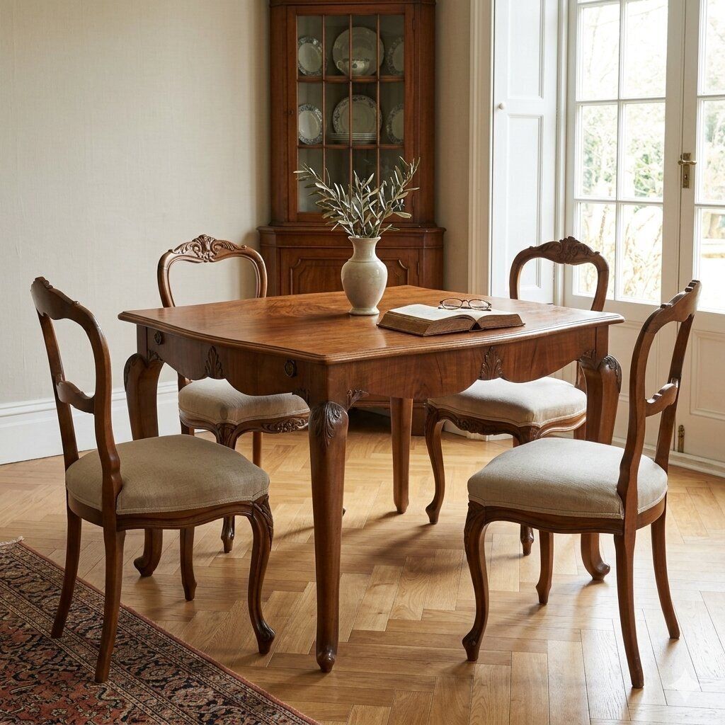 Antique Table Walnut Leafy Carving Shaped Feet Italy XX Century photo furniture