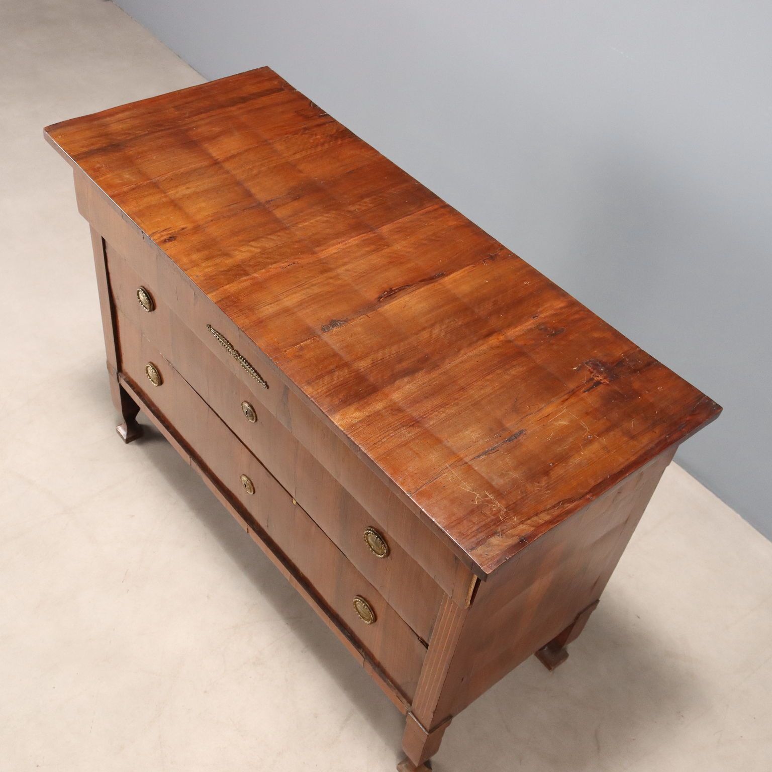 Furniture Antique Chest Of Drawers Mahogany Poplar 3 Drawers XIX Century photo