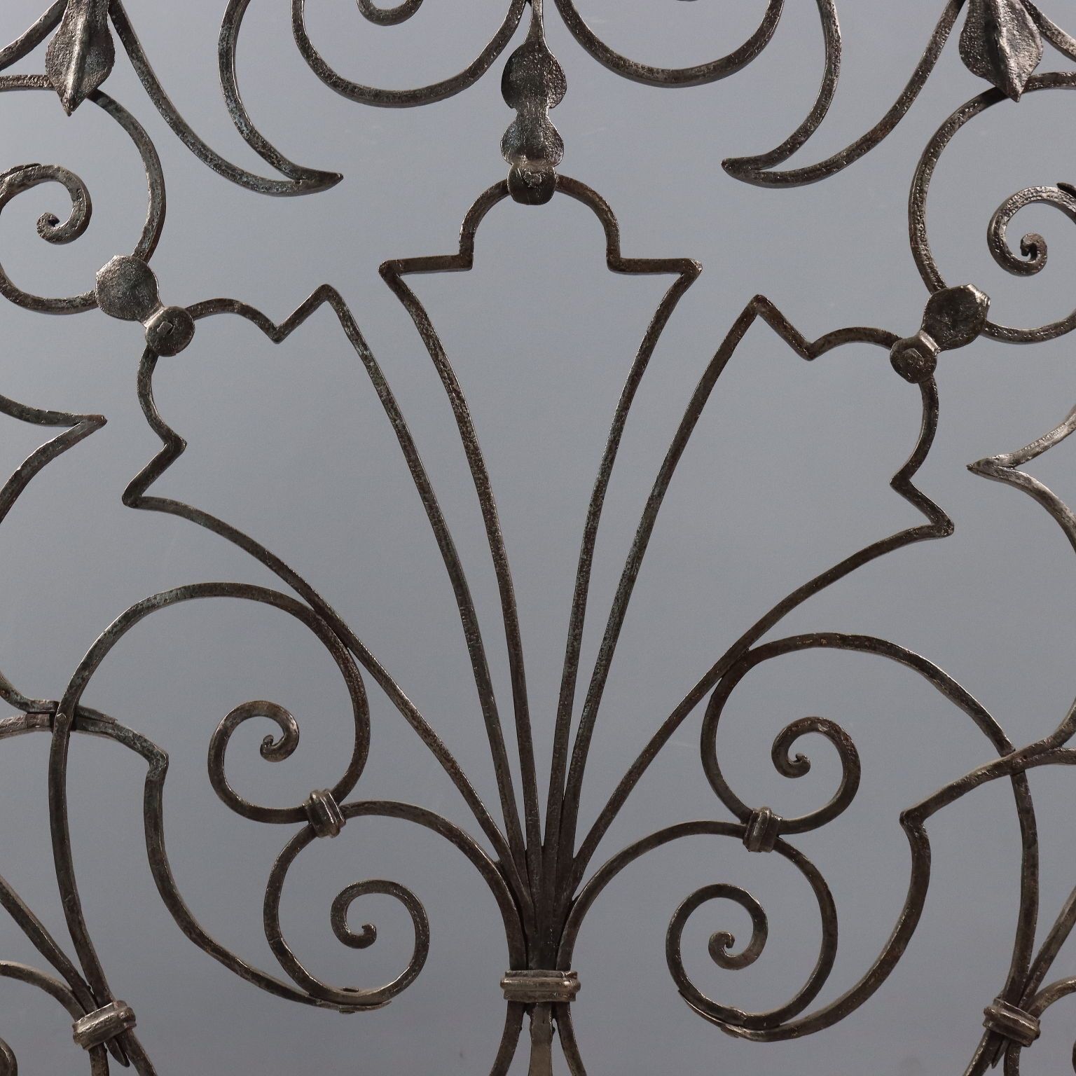 Antique Fireplace Guard Wrought Iron Decorations Europe XX Century photo for sale