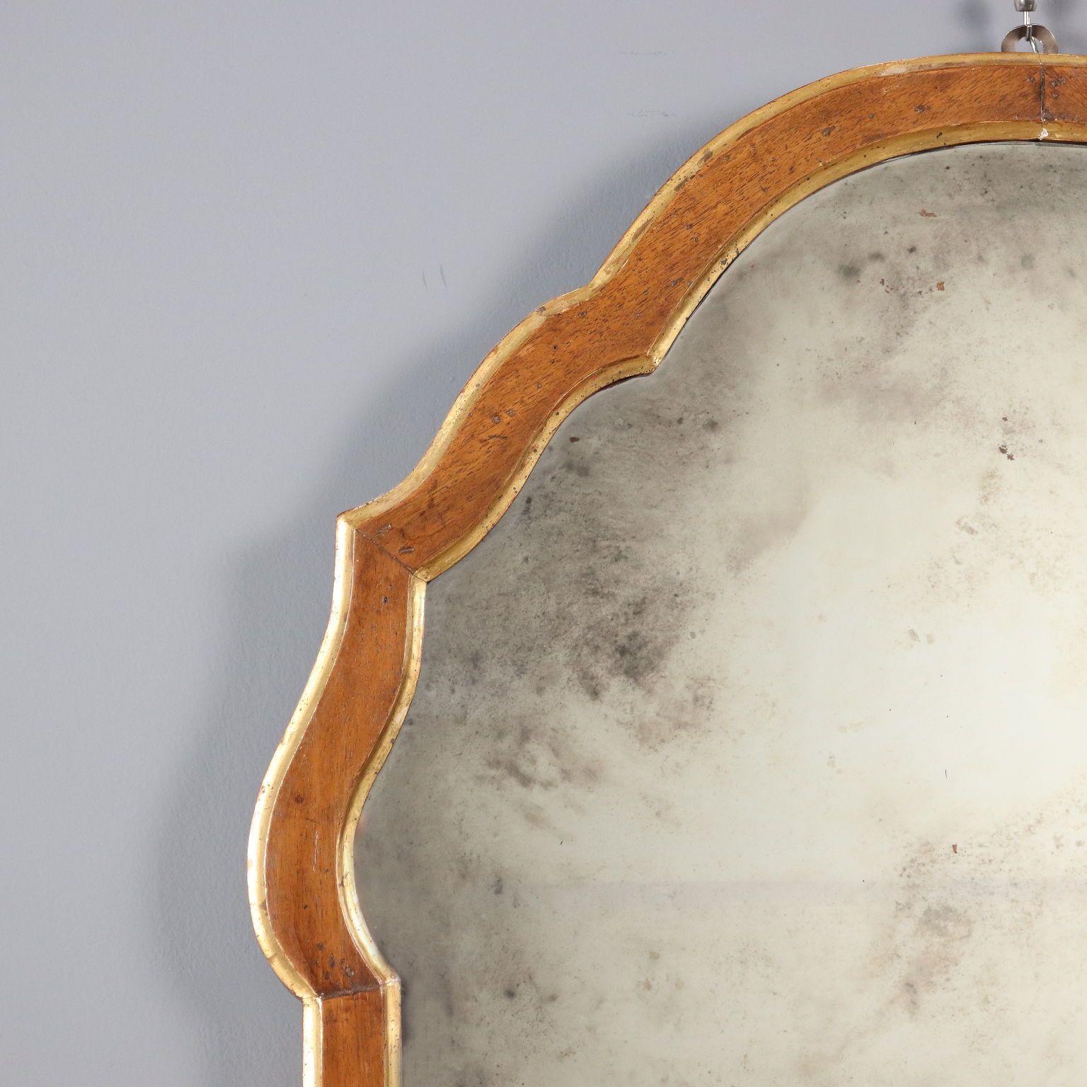 Miroir d'époque en noyer, Italie, XIXe siècle photo Décoration