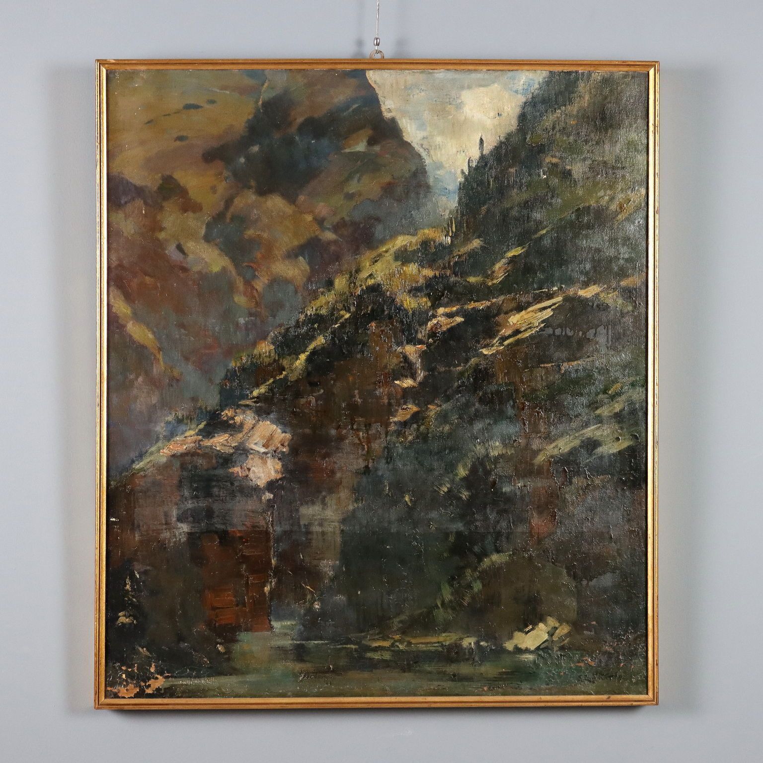 Modern Painting Signed Ludovico Zambeletti Val Vogna XX Century