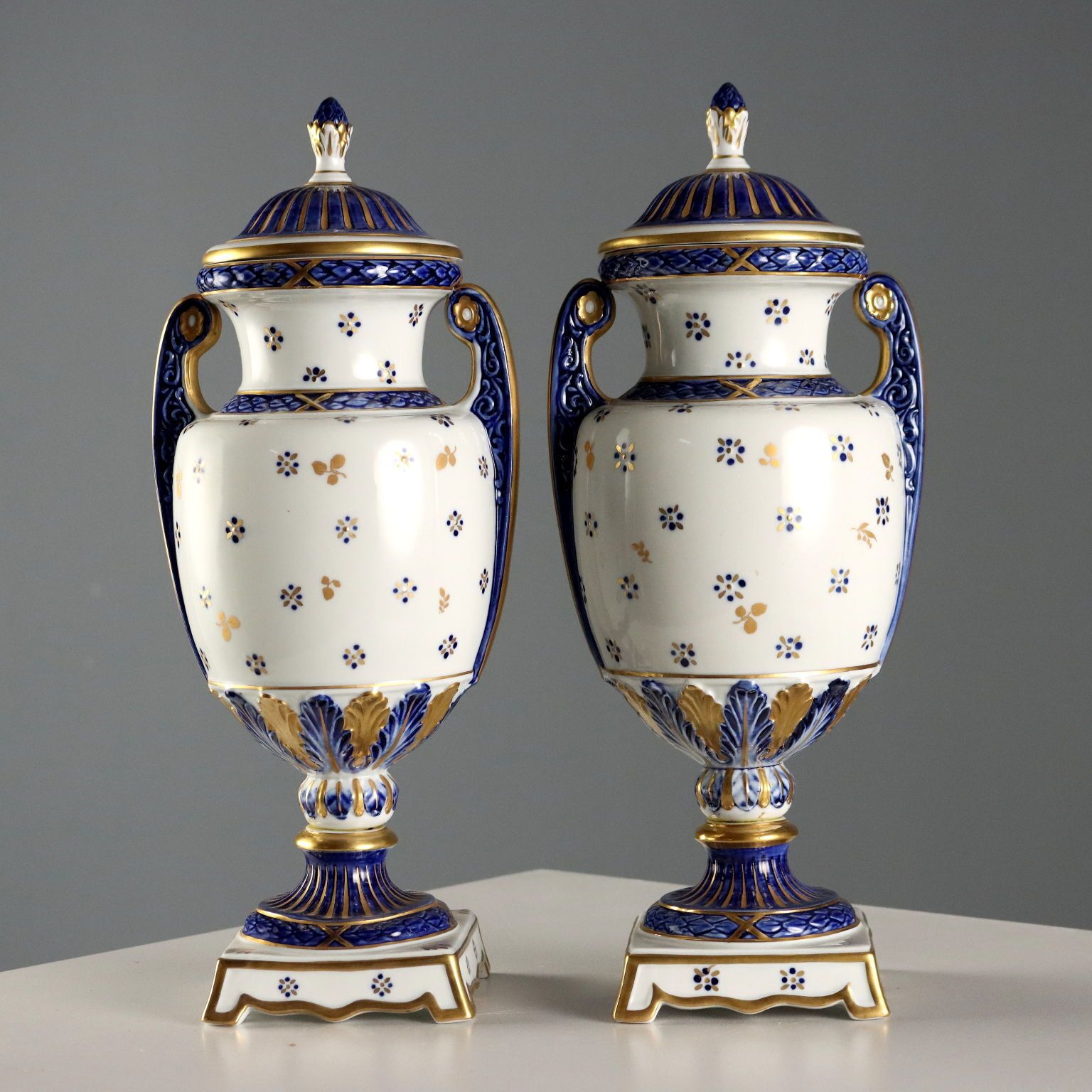 Vintage Vases Sèvres Porcelain Decorations France XX Century photo vintage