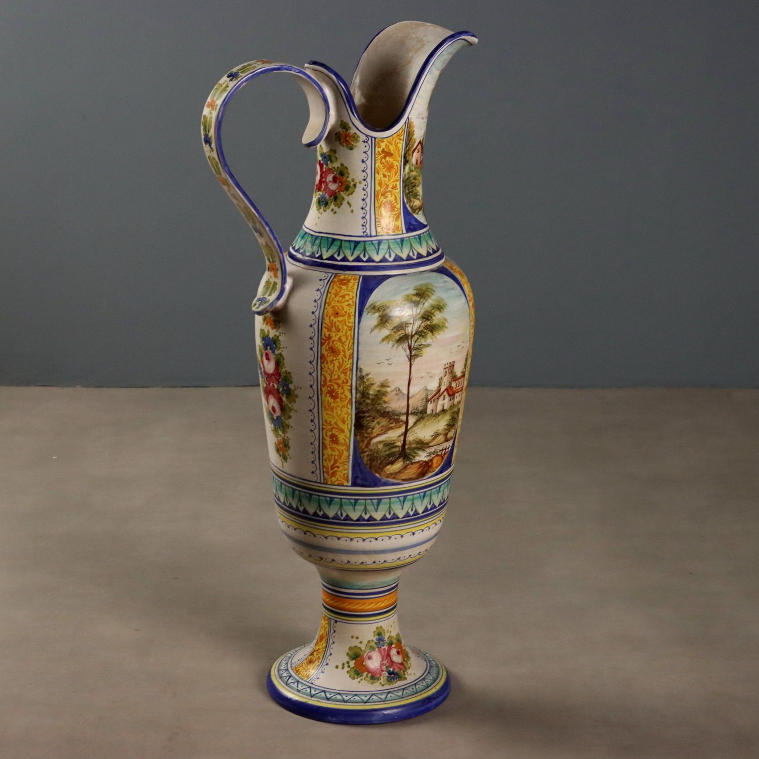 Large Majolica Amphora Deruta Manufacture Central Italy 1960s 1970s