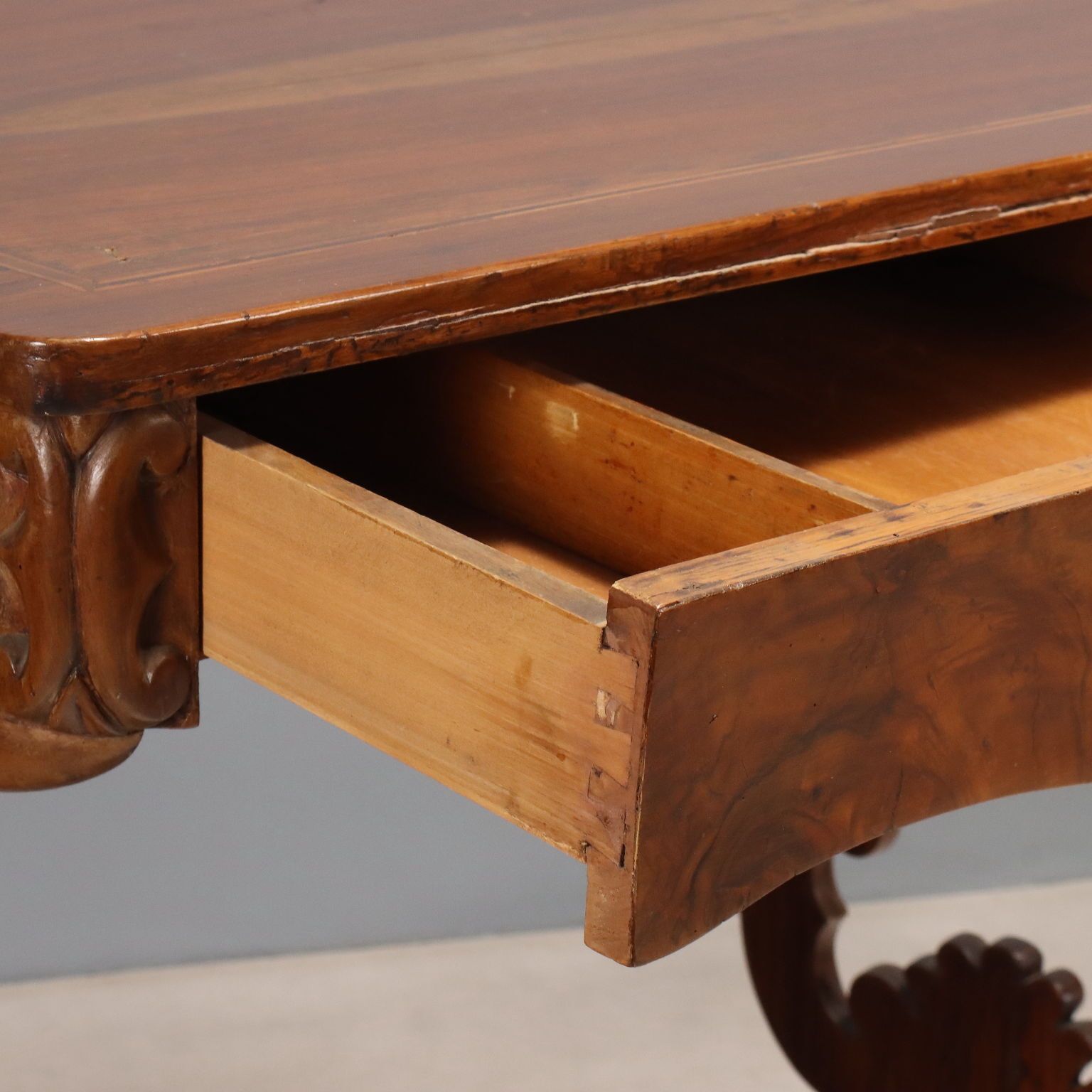 Antique Writing Desk Louis Philippe Walnut Italy XIX Century photo Furniture