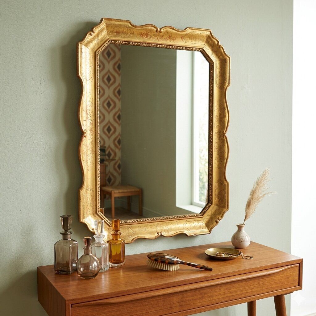 Antique Mirror Carved Gilded Wood France XX Century photo furniture