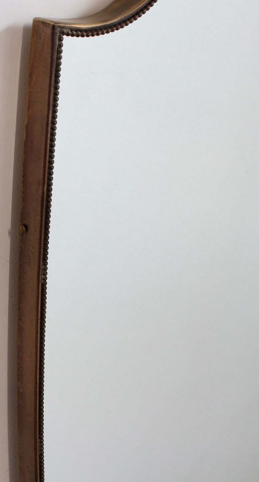 photo vinterior Mid Century Italian Wall Mirror With Brass Frame And Beading (Circa 1960s)