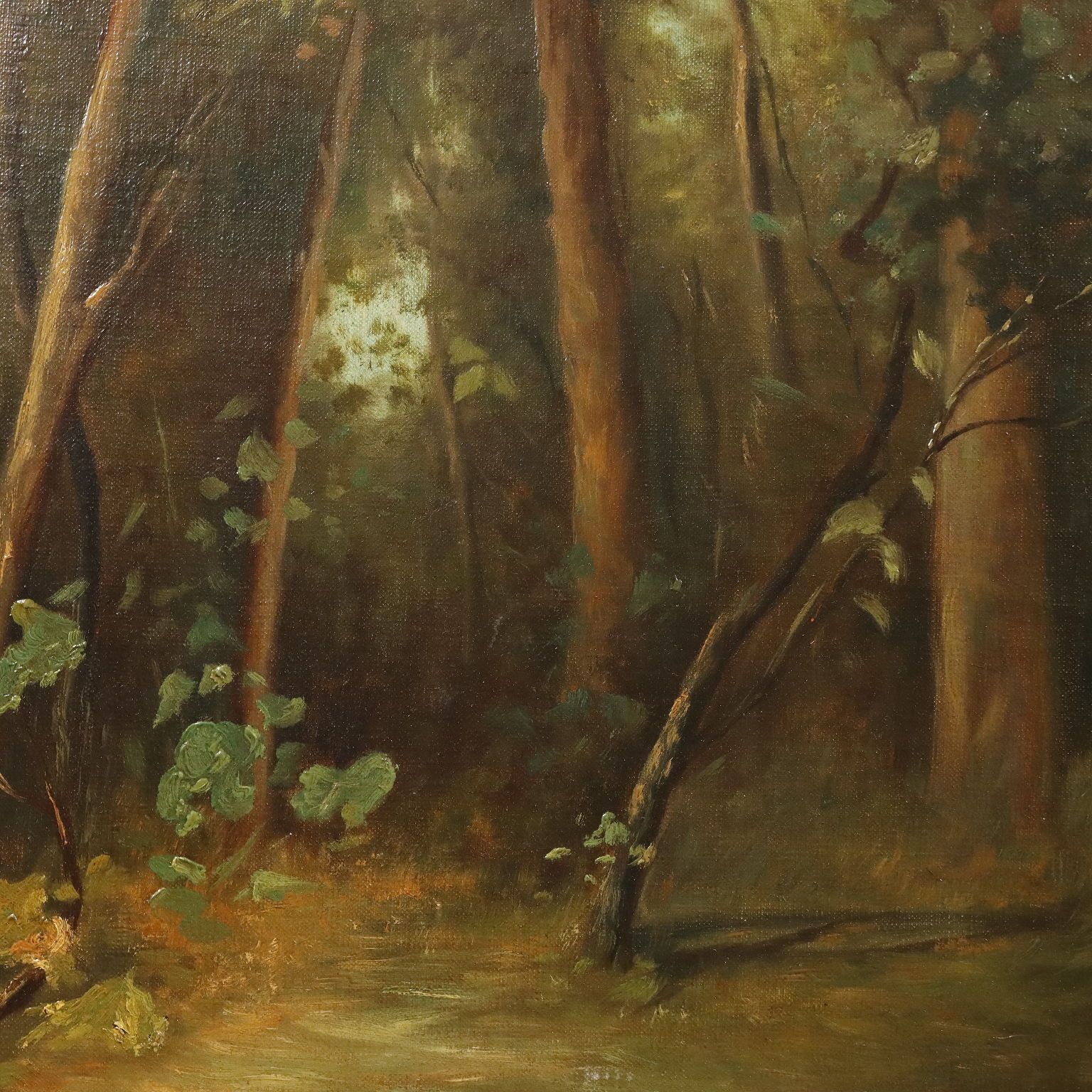 photo furniture Antique Painting Rest On The Meadow Oil On Canvas XX Century