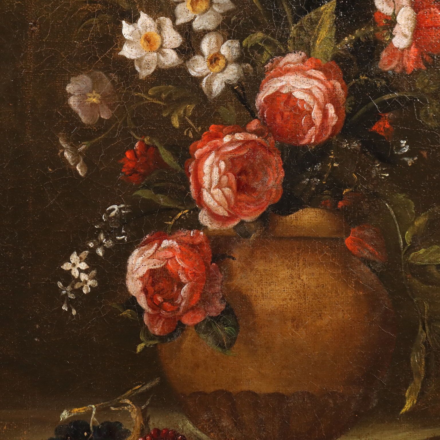 Antique Painting Still Life And Flowers Oil On Canvas XVIII Century photo 2490.0
