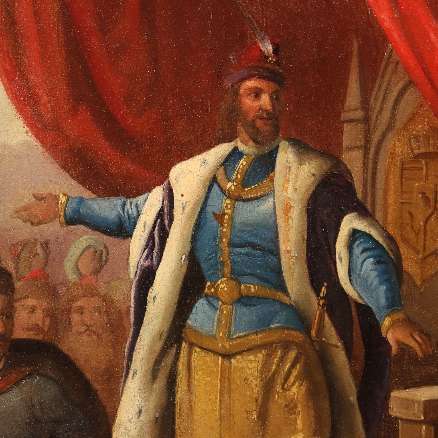Tableau d'époque, scène historique, huile sur toile, Europe, XIXe siècle photo Art