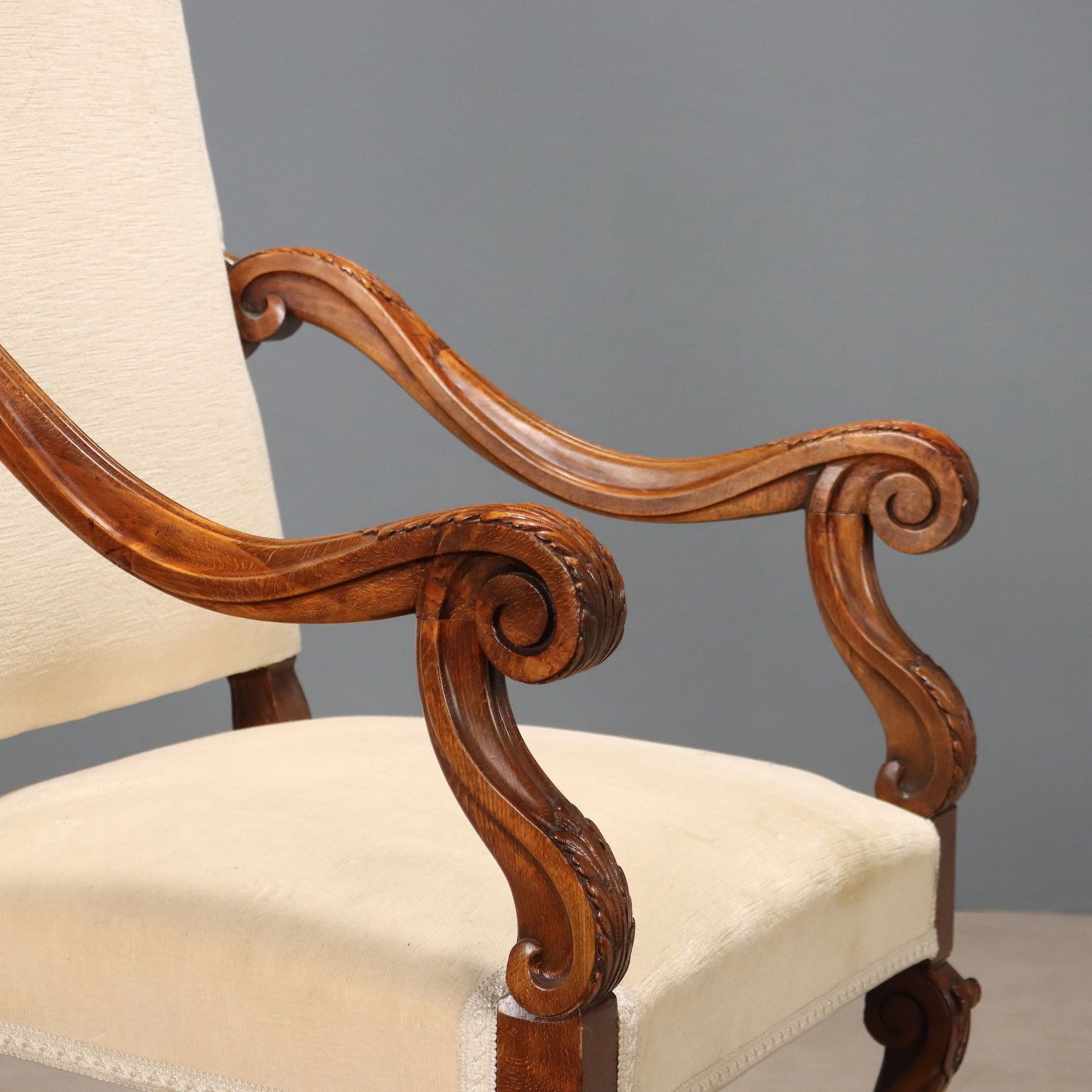 Fauteuil Neo Barok Walnootkleurig Gebeitst Beuken 20e Eeuw photo Meubels
