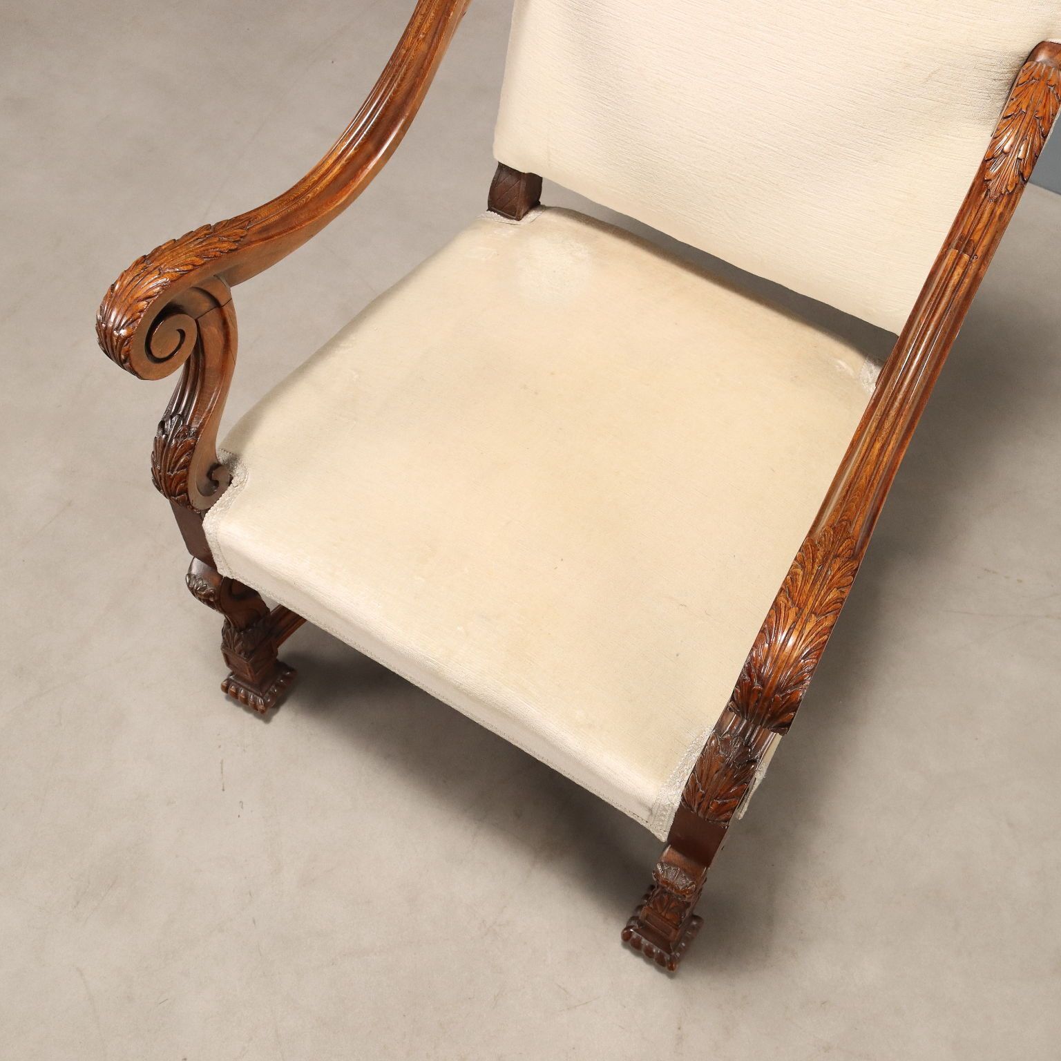 Fauteuil Neo Barok Walnootkleurig Gebeitst Beuken 20e Eeuw photo vintage