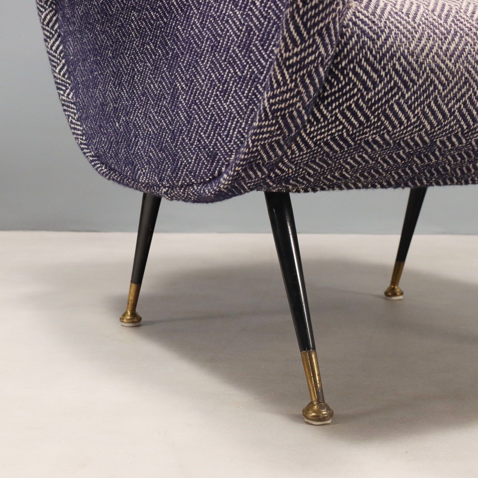 Vintage Armchairs Fabric Metal Brass Design 1950s 1960s photo buy