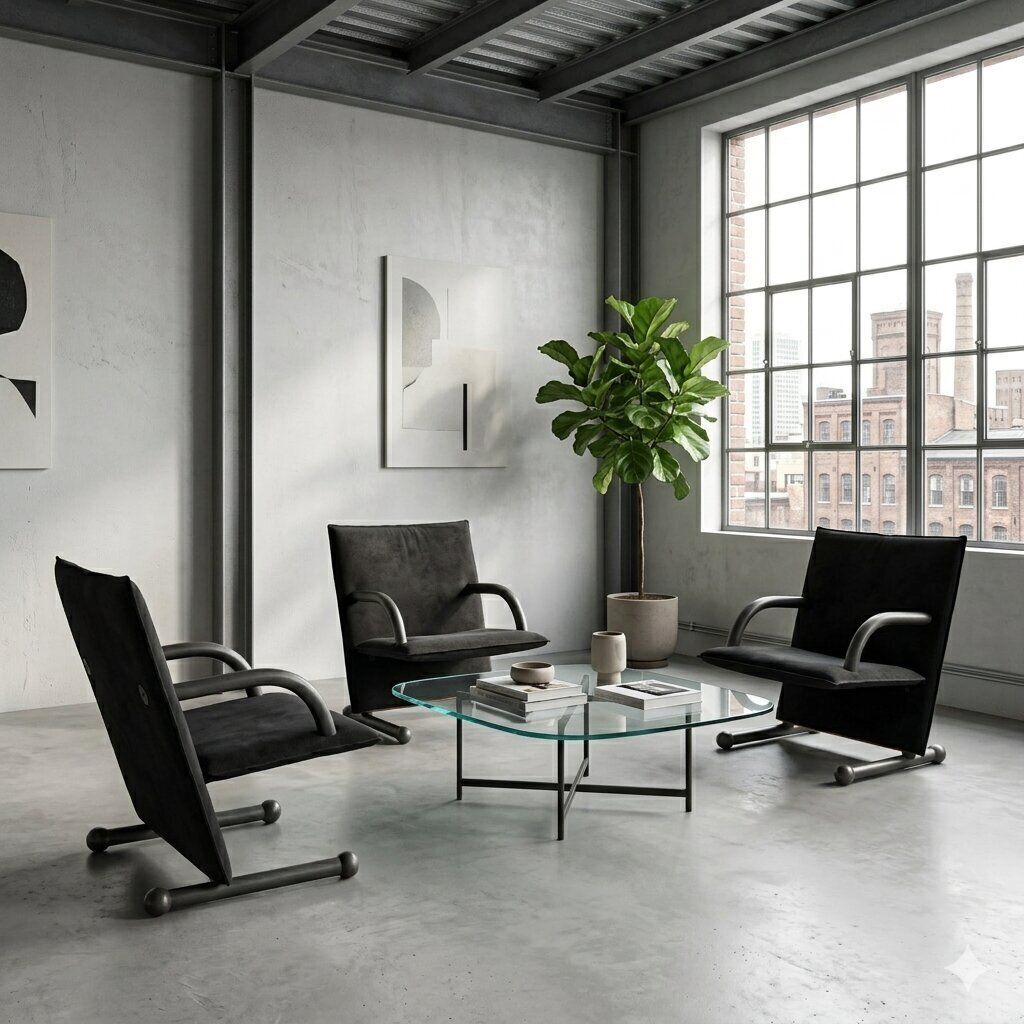 Artflex T Line fauteuils, design Burkhard Vogtherr, leer, Italië, jaren 1980 photo furniture