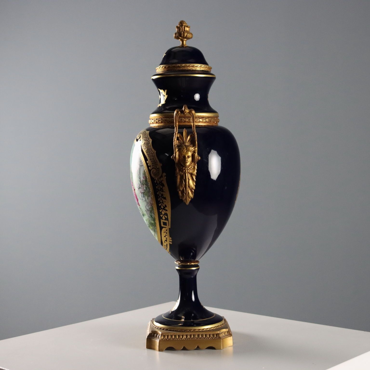 Antique Sèvres Porcelain Vase Gold Decorations France XX Century photo buy