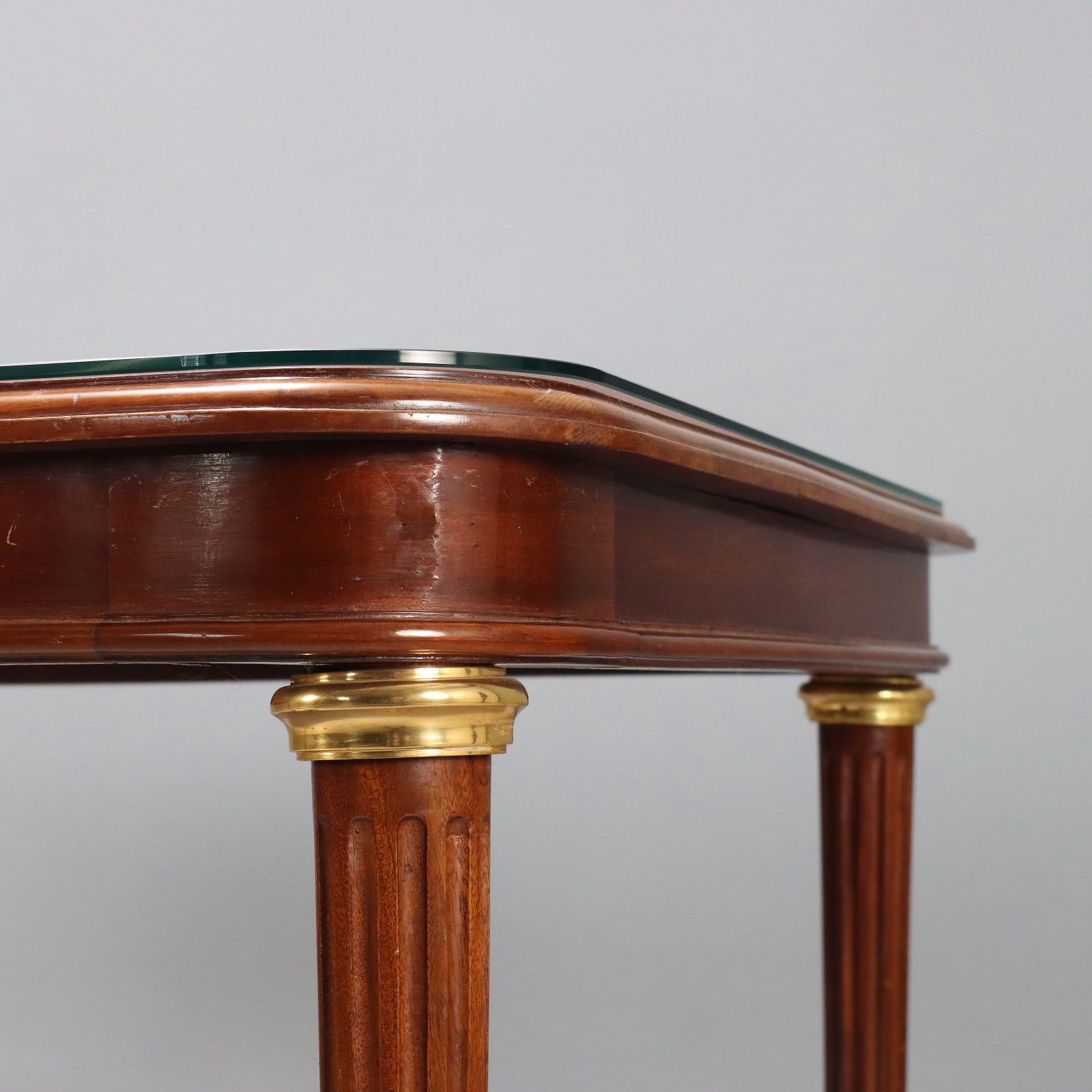 Antique Table Mahogany Gilded Bronze Glass United Kingdom '900 photo 980.0
