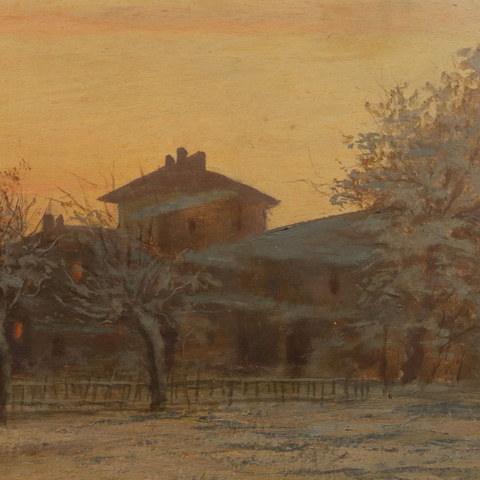 Modern Painting Signed Ugo Gheduzzi View Of The Village XX Century photo vinterior