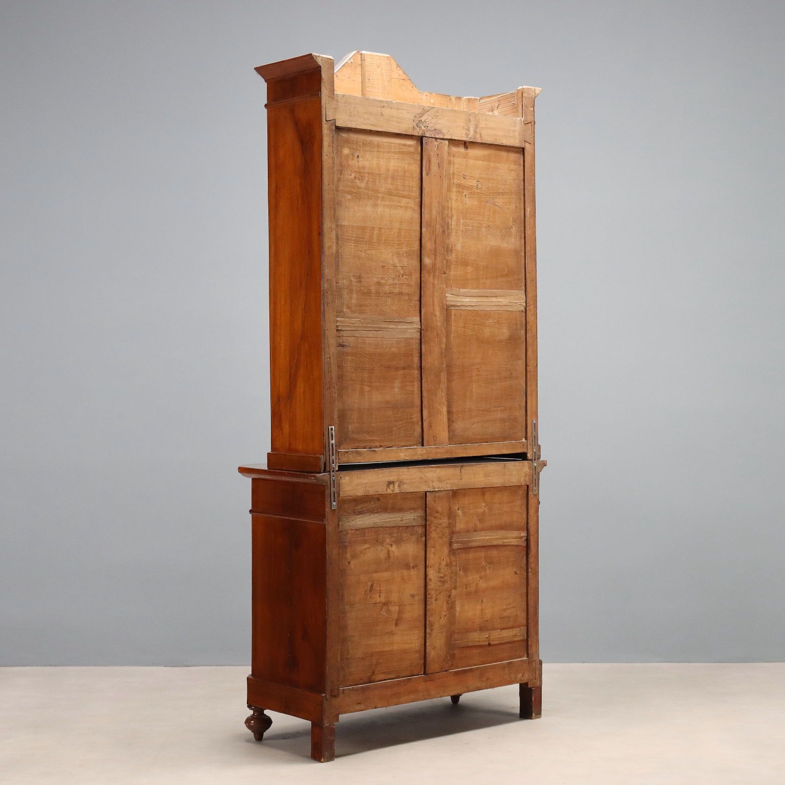 Furniture Antique Cupboard Umbertino Walnut Poplar Italy XIX Century photo