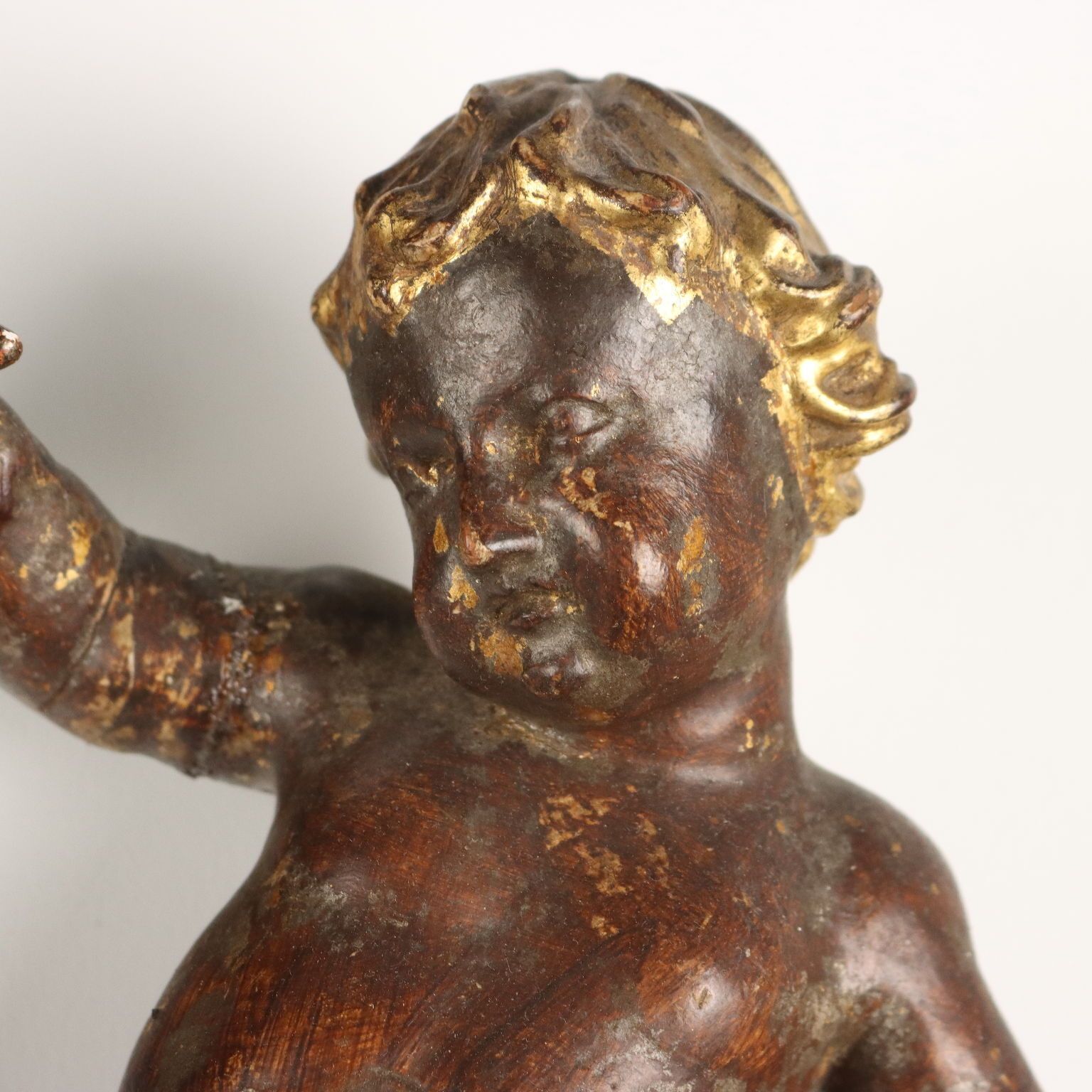 Antique Angels Carved Gilded Lacquered Wood Italy XIX Century photo for sale