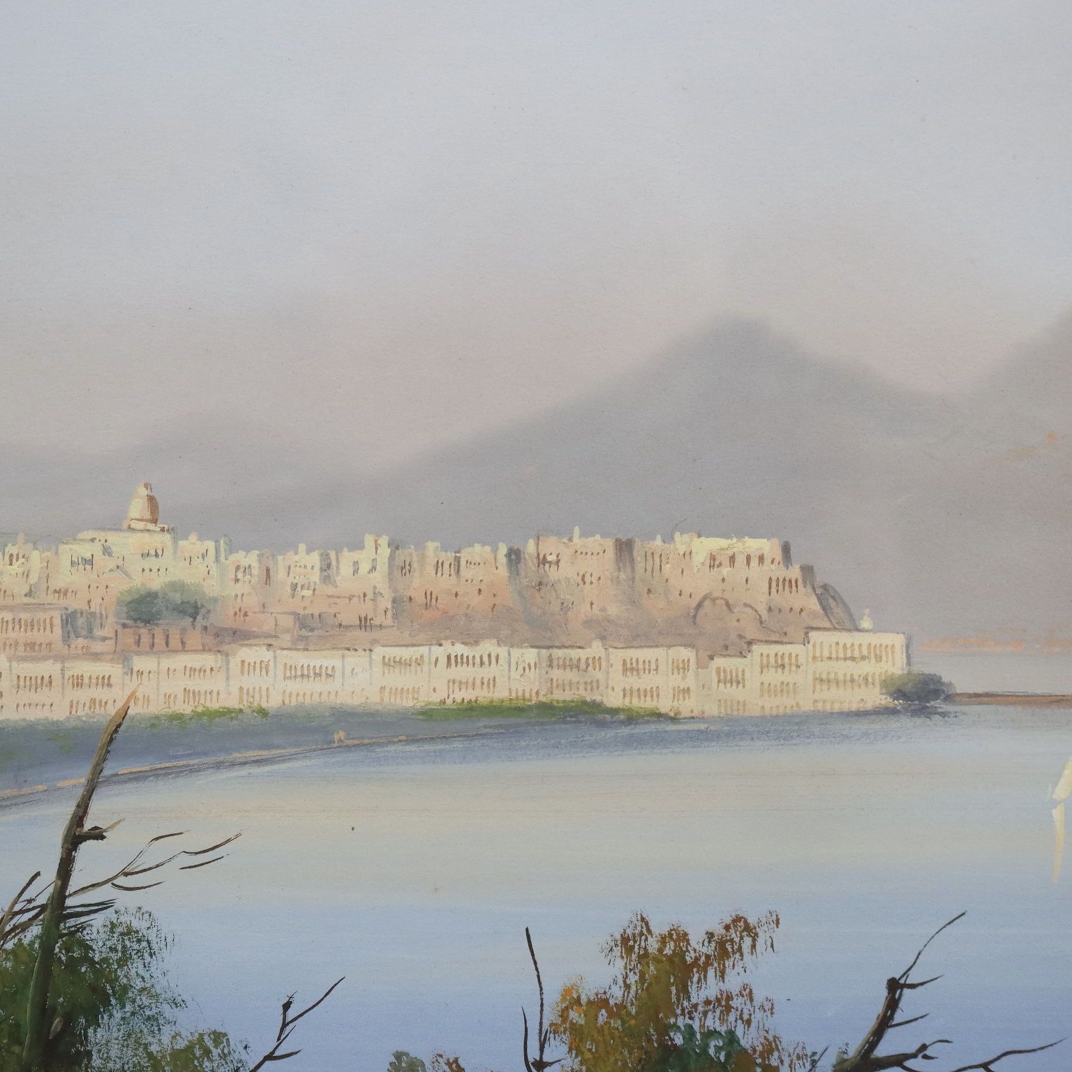 Modern Painting View Of Naples Gouache On Cardboard XX Century photo vinterior