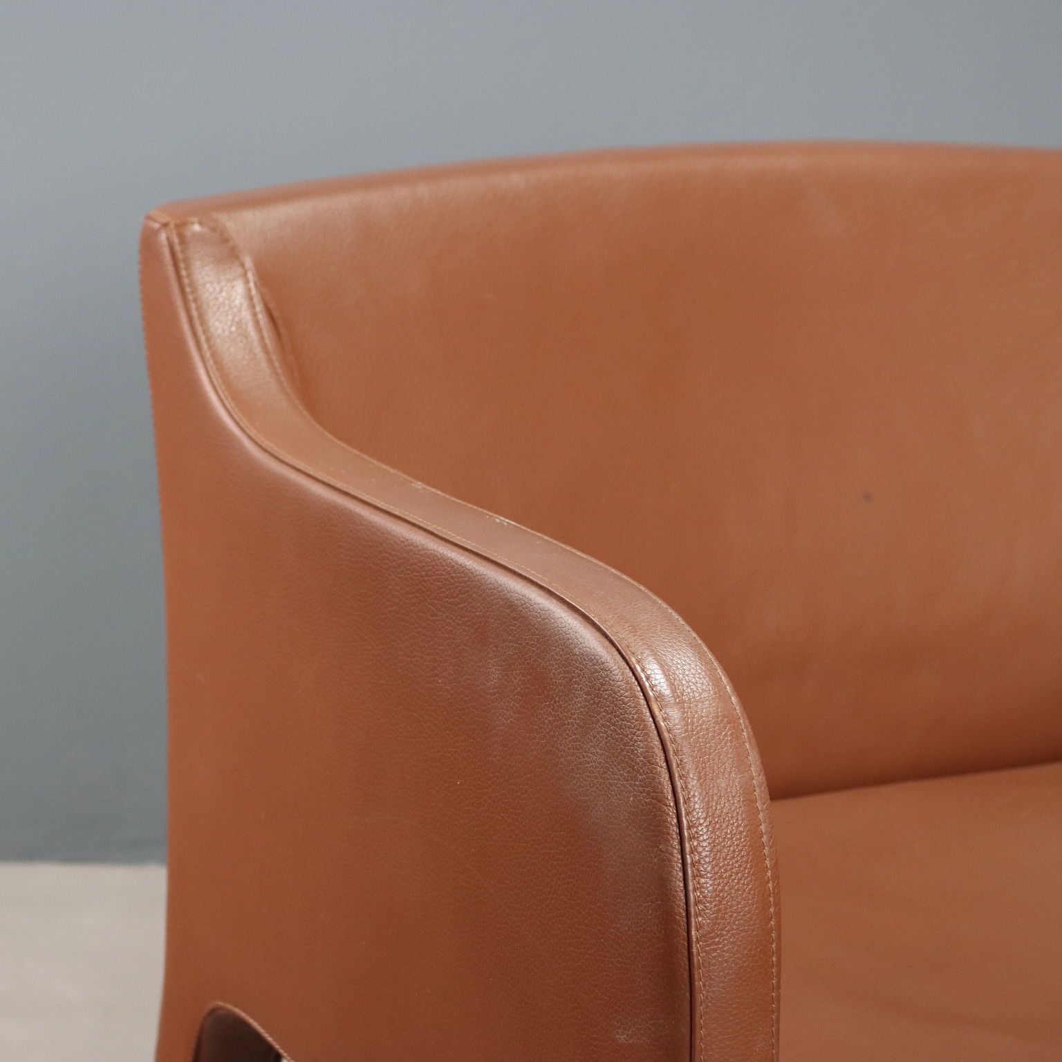Busnelli System Armchair Vintage Leather Foam Design 2000s photo vinterior