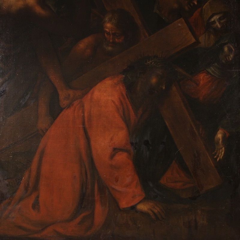 Antiek Italiaans schilderij – De kruisweg, 17e eeuw photo 5450.0