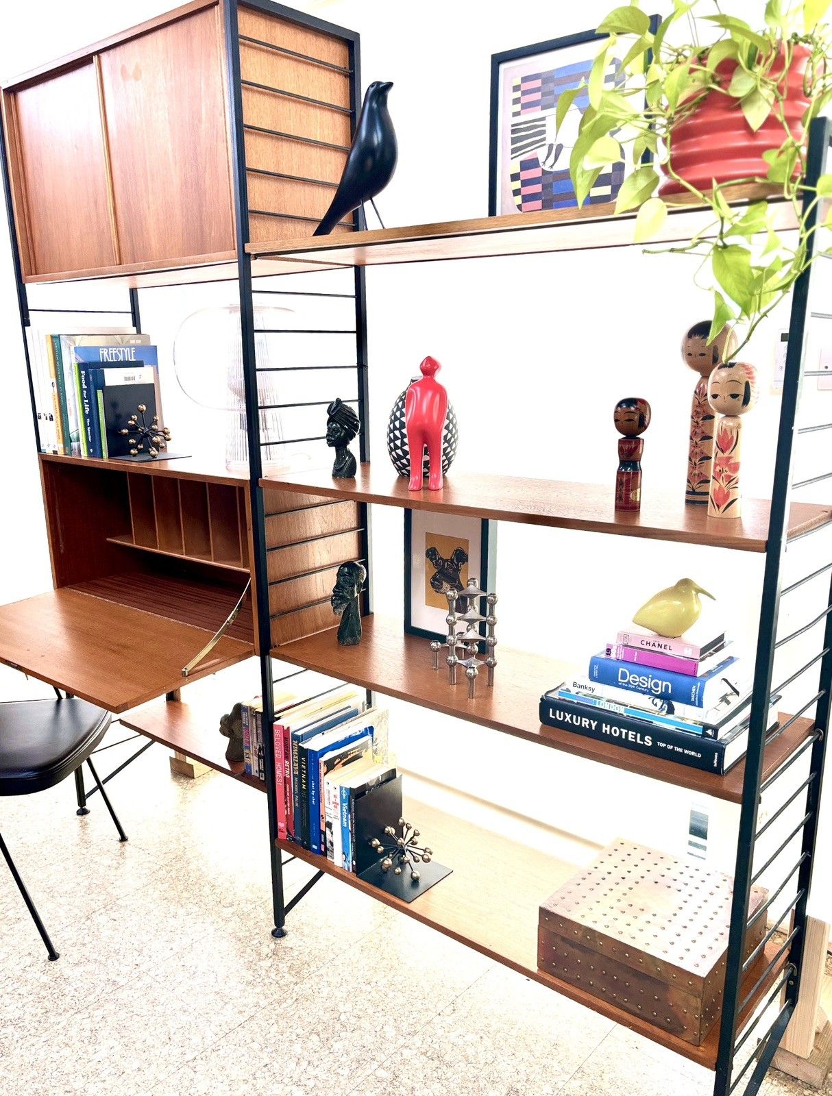 Mid Century Modular Ladderax Shelving Unit/Storage/Bookshelf/Desk Vintage Retro photo 995.0