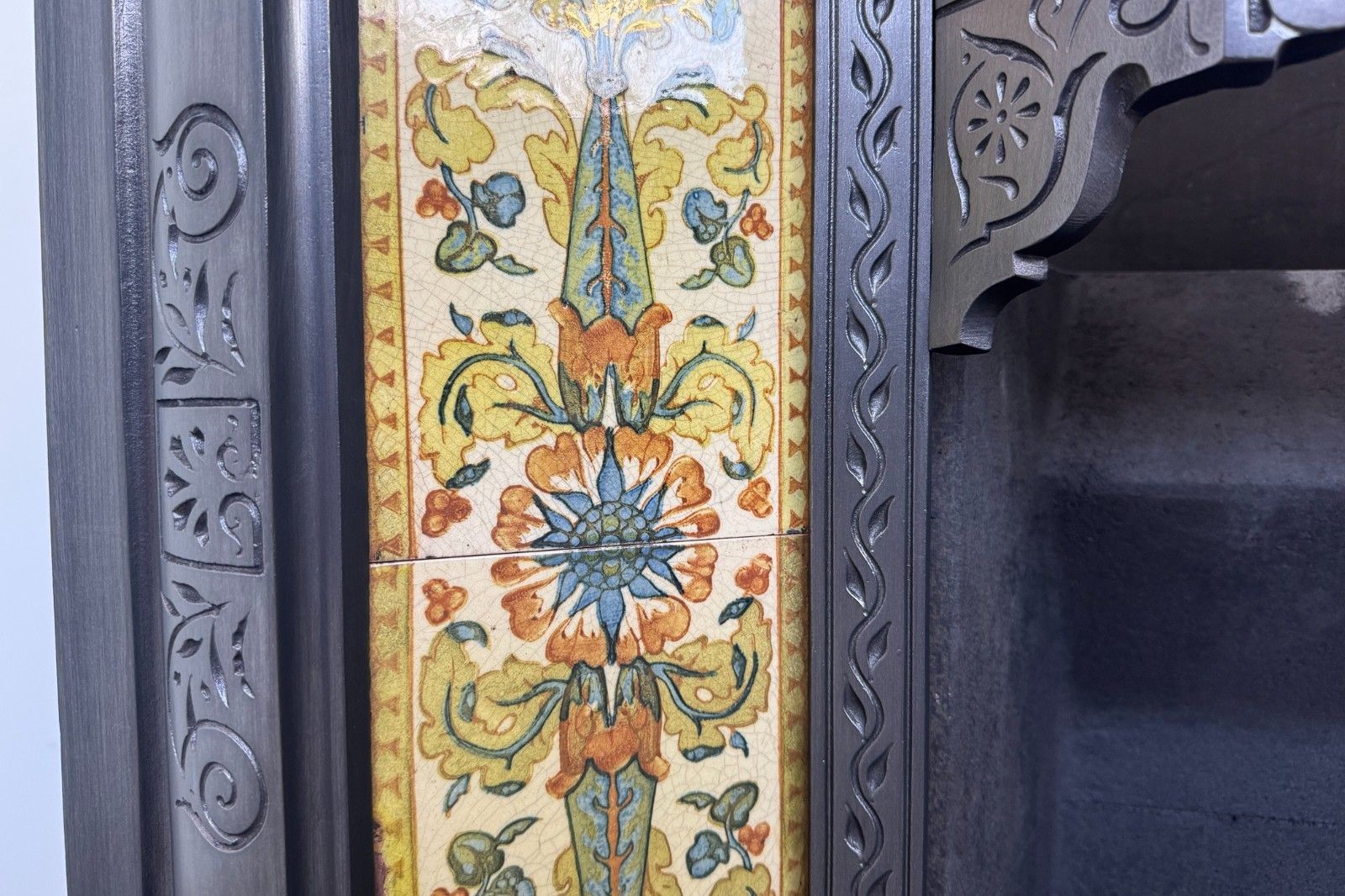 photo for sale Fireplace Grate Victorian 19th Century Cast Iron Antique Reclaimed 1889 1893