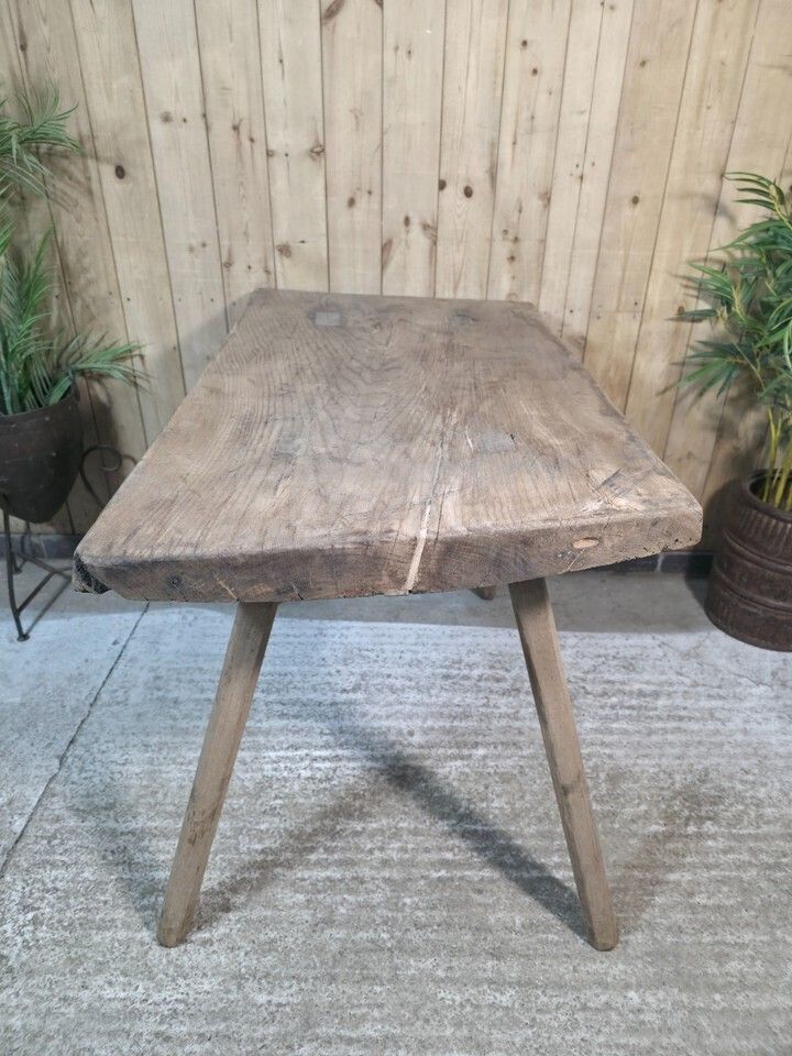 Old Antique Primitive Rustic Hungarian Wooden Butchers Prep Table Kitchen Island photo vintage