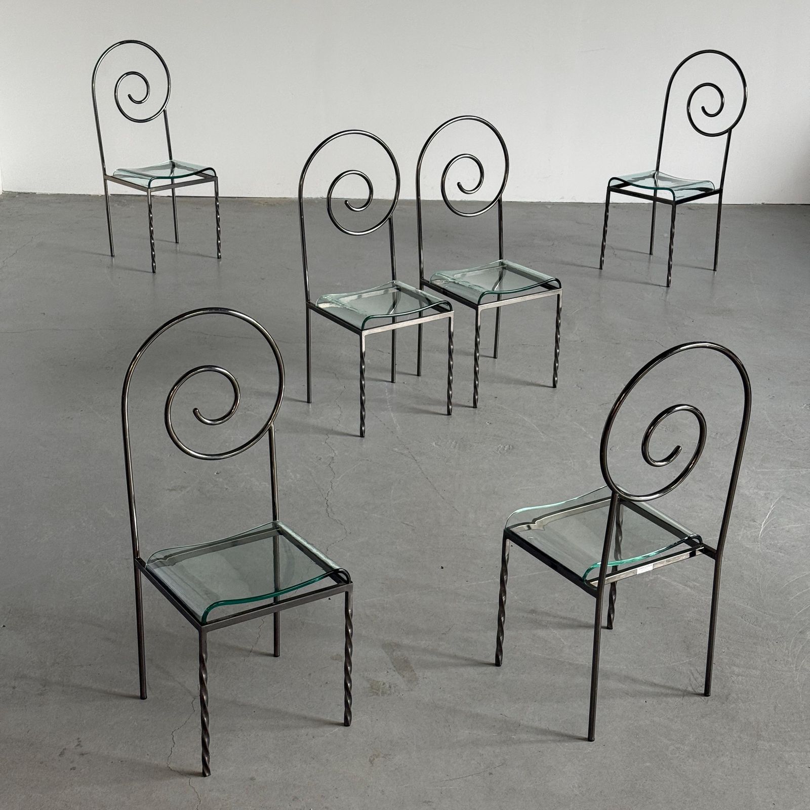 1 Of 6 ‘Suspiral’ Chairs By Luigi Serafini For Sawaya & Moroni, 1980s photo furniture