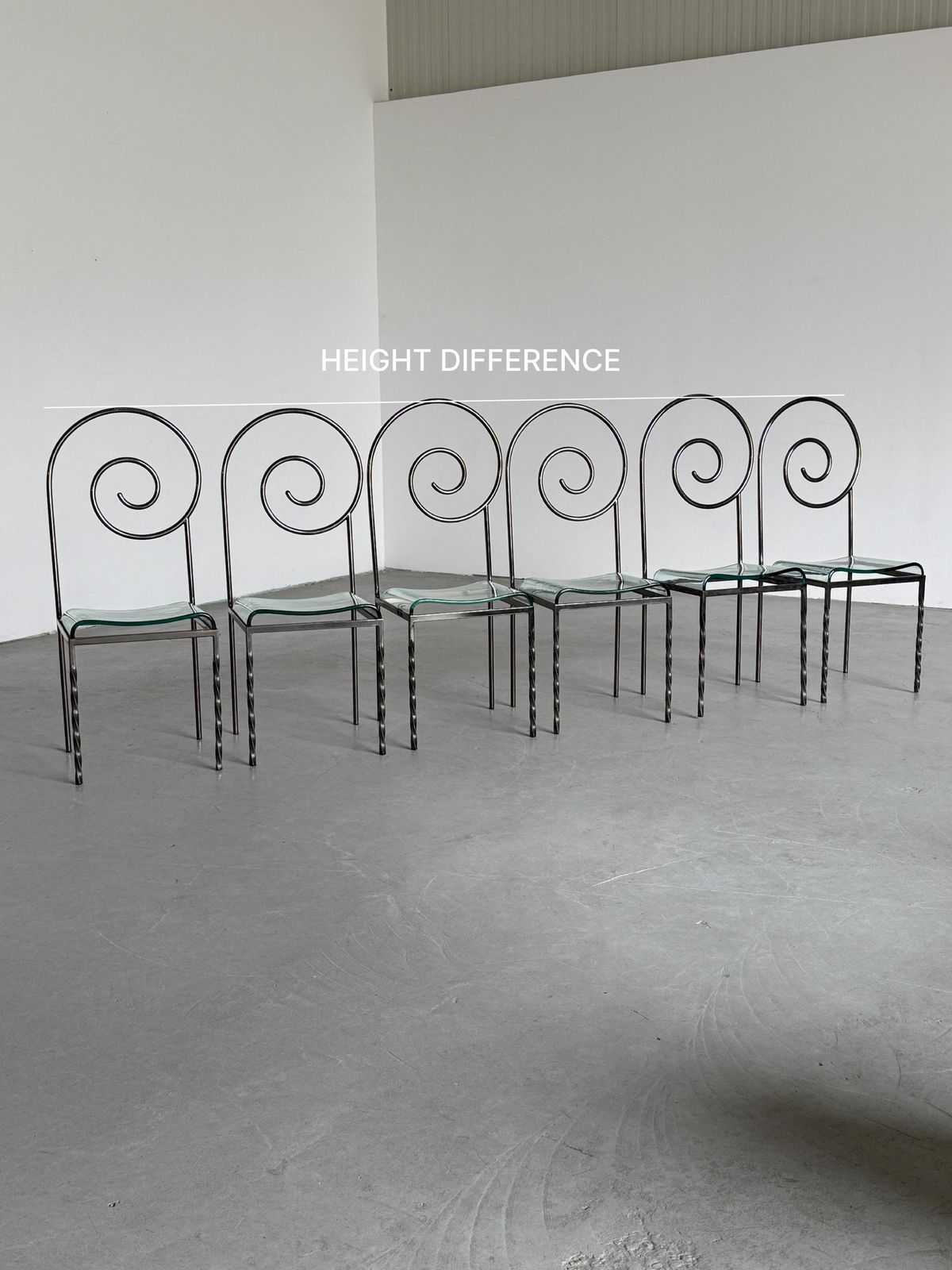 1630.0 1 Of 6 ‘Suspiral’ Chairs By Luigi Serafini For Sawaya & Moroni, 1980s photo