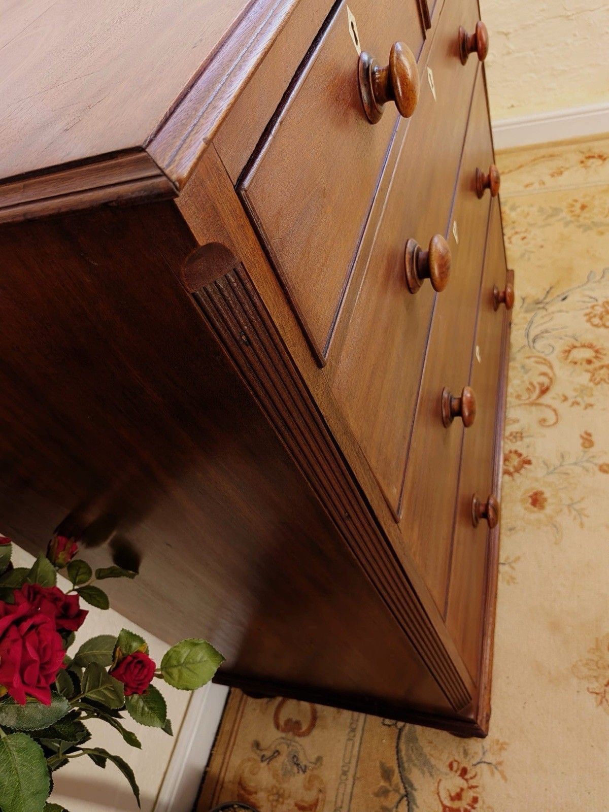 Victorian Mahogany 2 Over 3 Drawer Chest photo for sale