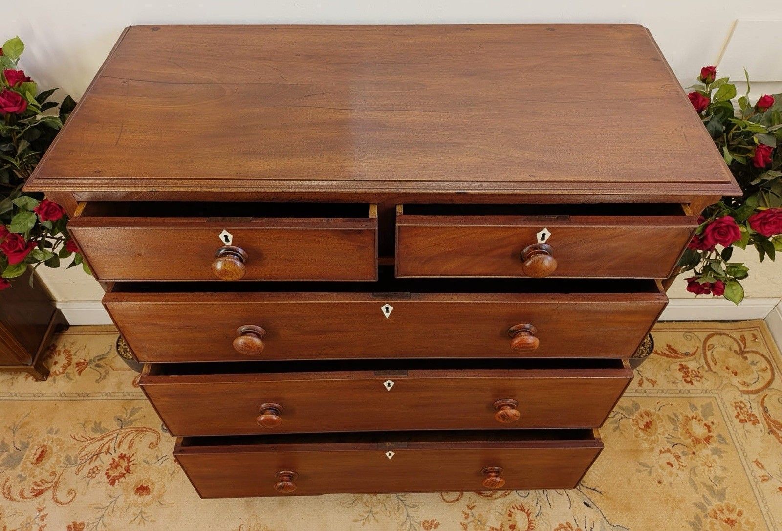 photo for sale Victorian Mahogany 2 Over 3 Drawer Chest