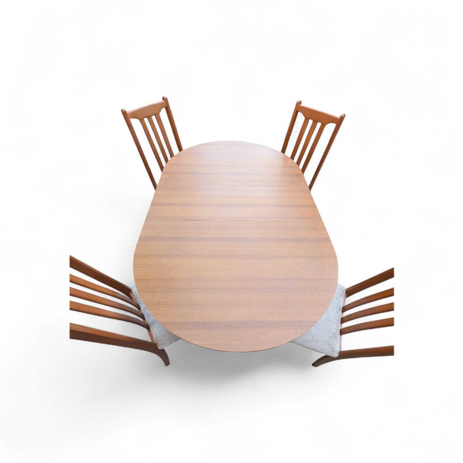Vintage Scandinavian Style Teak Extending Dining Table & 4 Ladder Back Chairs, 1960s photo buy