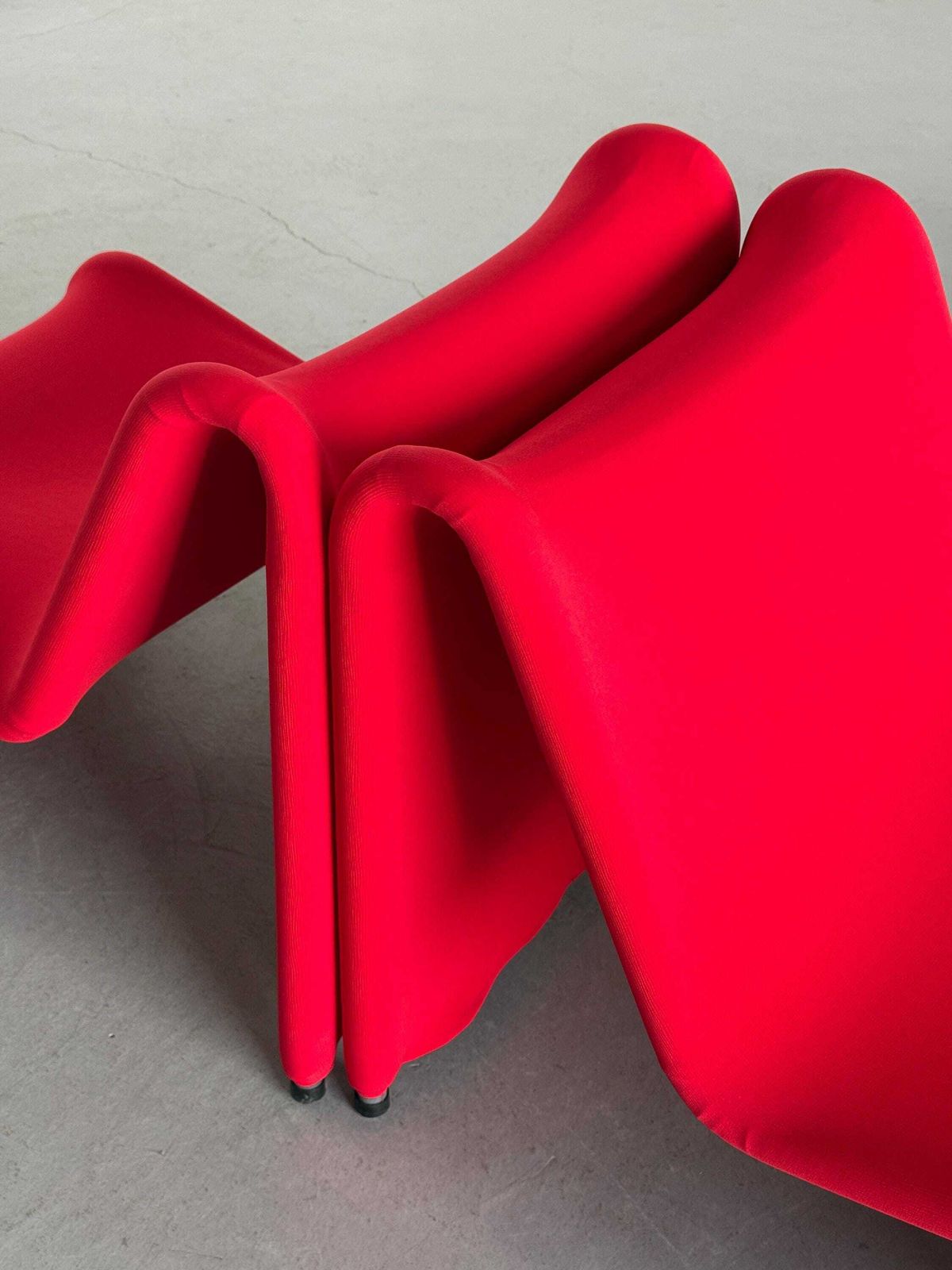 1 Of 2 Vintage Ikea årjäng Lounge Chairs In Red Upholstery, Postmodern Memphis Style, Sweden 2000s photo vintage