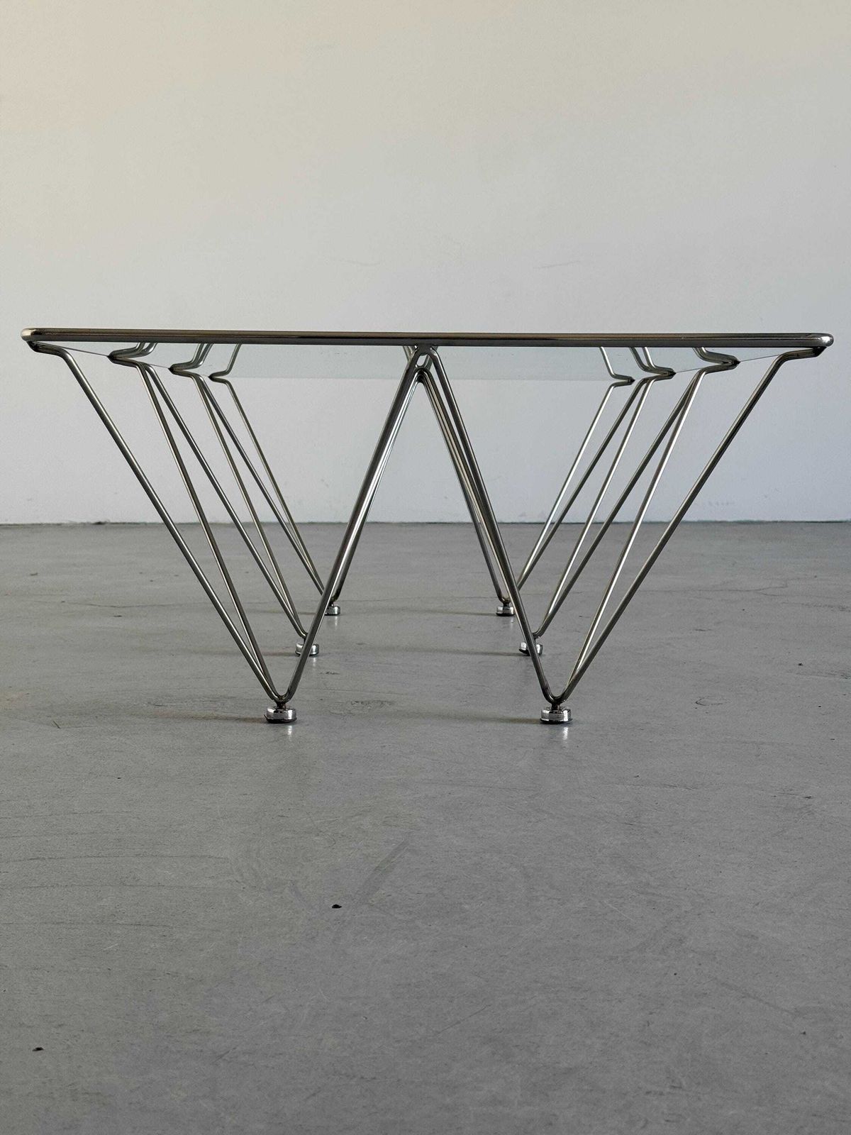 Vintage Chrome And Glass Coffee Table In The Style Of Paolo Piva Alanda, 1980s photo Furniture