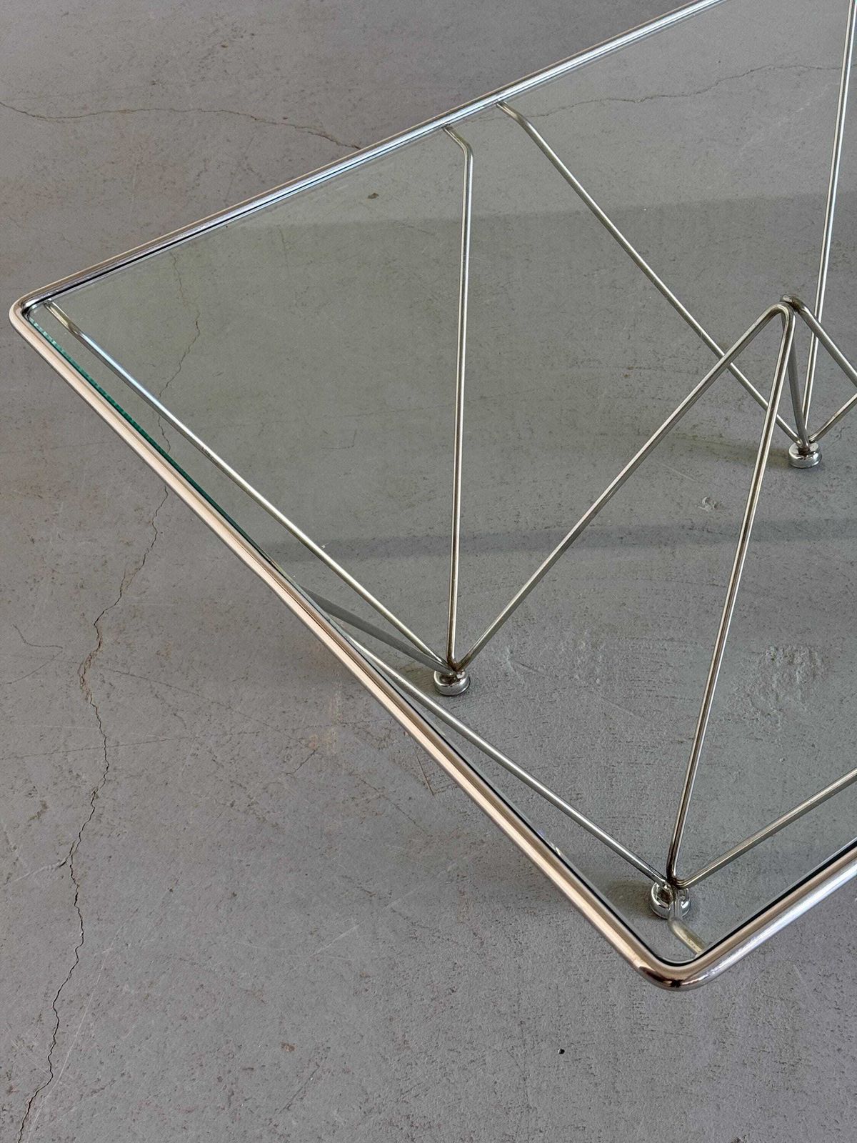 Vintage Chrome And Glass Coffee Table In The Style Of Paolo Piva Alanda, 1980s photo vintage