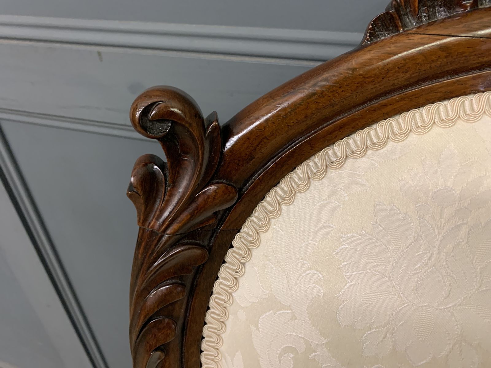 Victorian Rosewood Upholstered High Back Chair photo vinterior