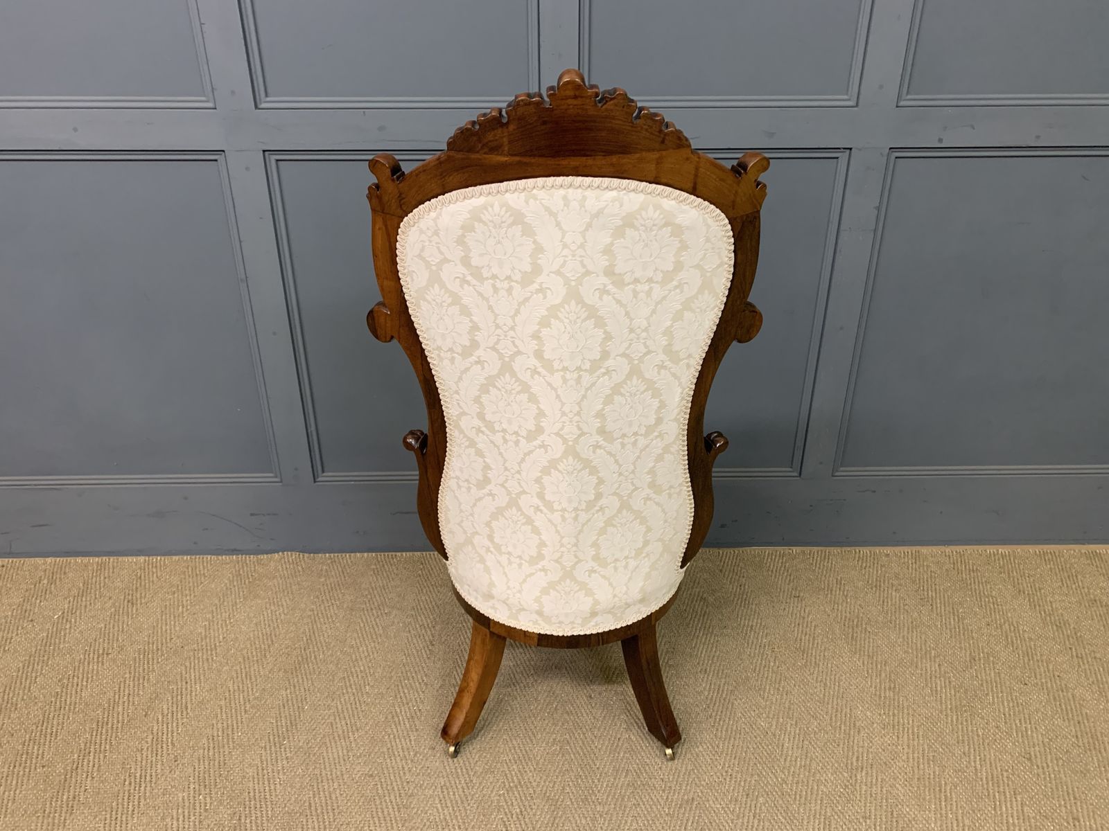 photo vinterior Victorian Rosewood Upholstered High Back Chair