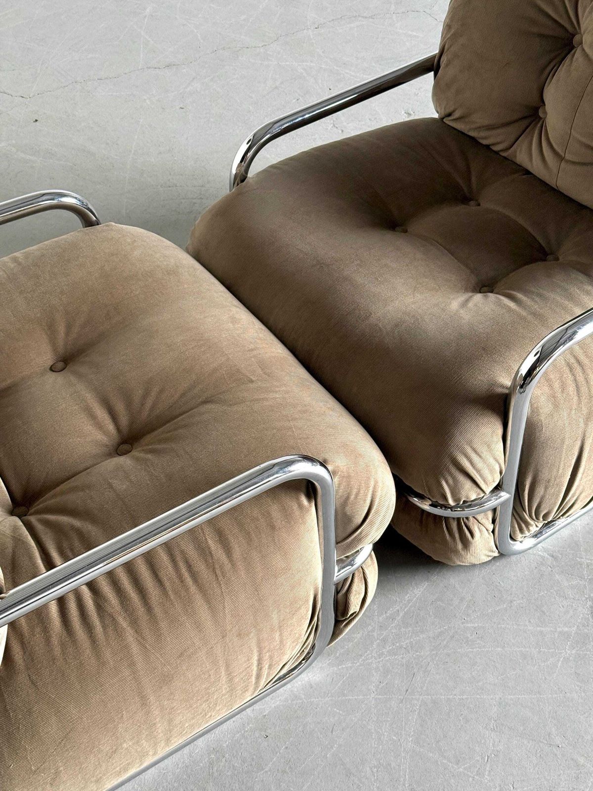 Furniture Reserved Pair Of Vintage Italian Armchairs By Mario Sabot, 1970s photo