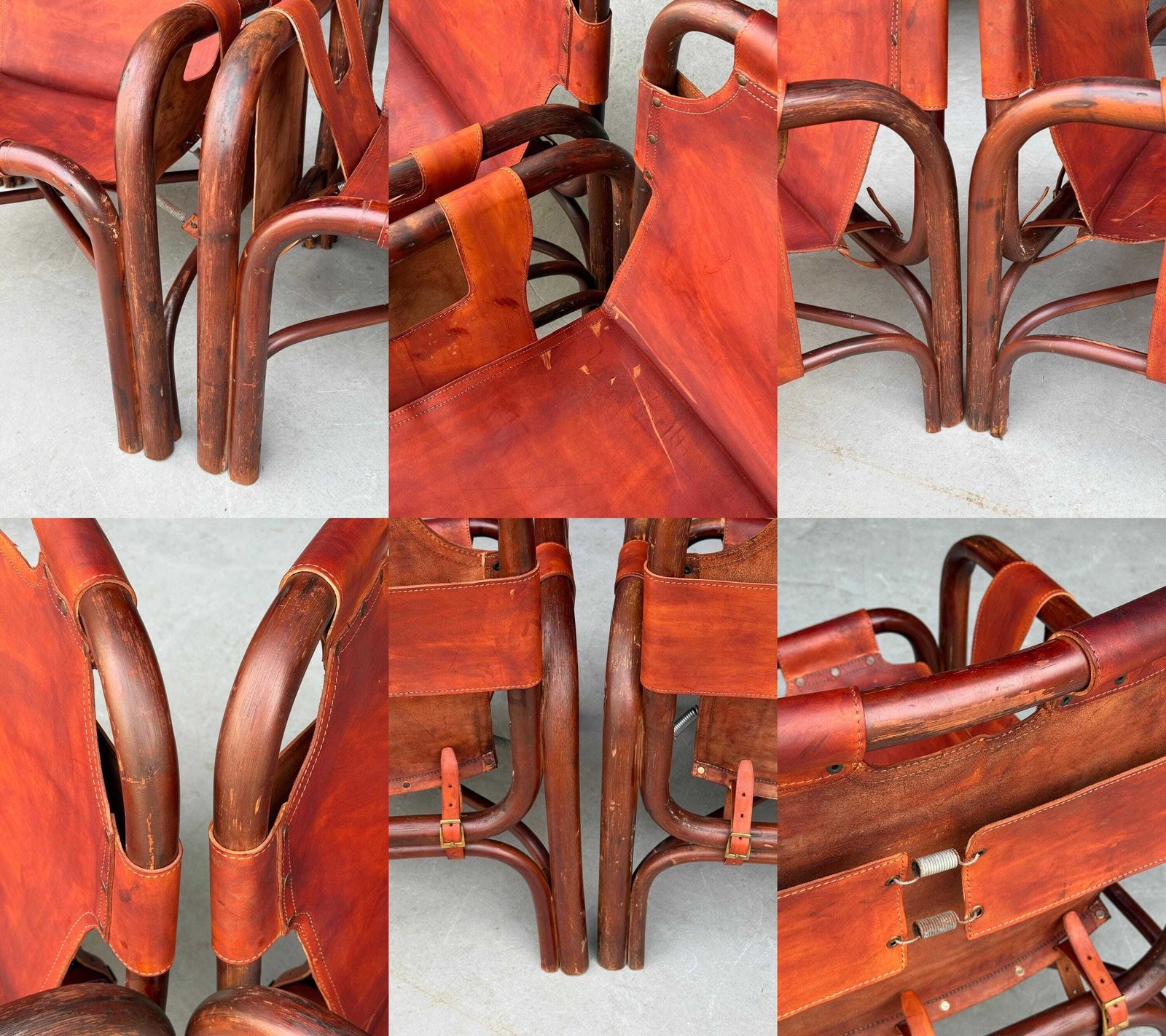 photo vintage Pair Of Tito Agnoli Leather Safari Chair For Bonacina, 1960s Italy