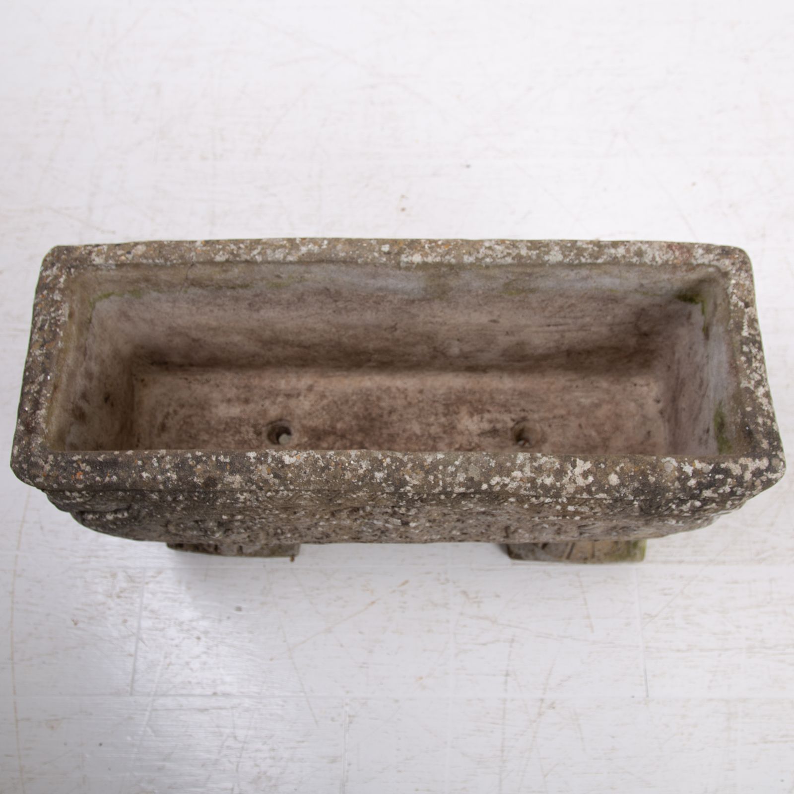 4 Weathered Mid Century Stone Garden Planters On Legs photo buy
