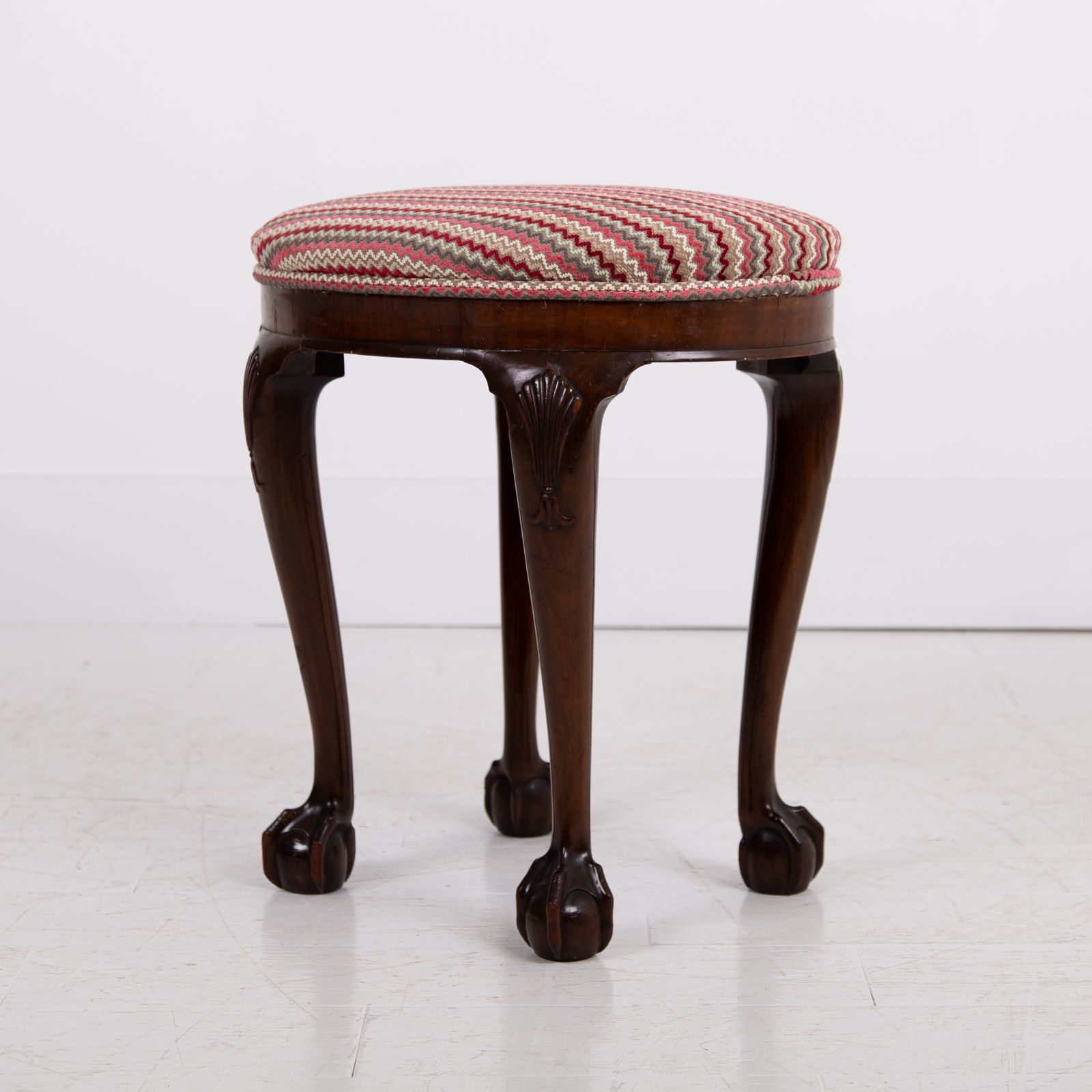 photo furniture A Most Attractive English Oval Ball And Claw Stool C1920